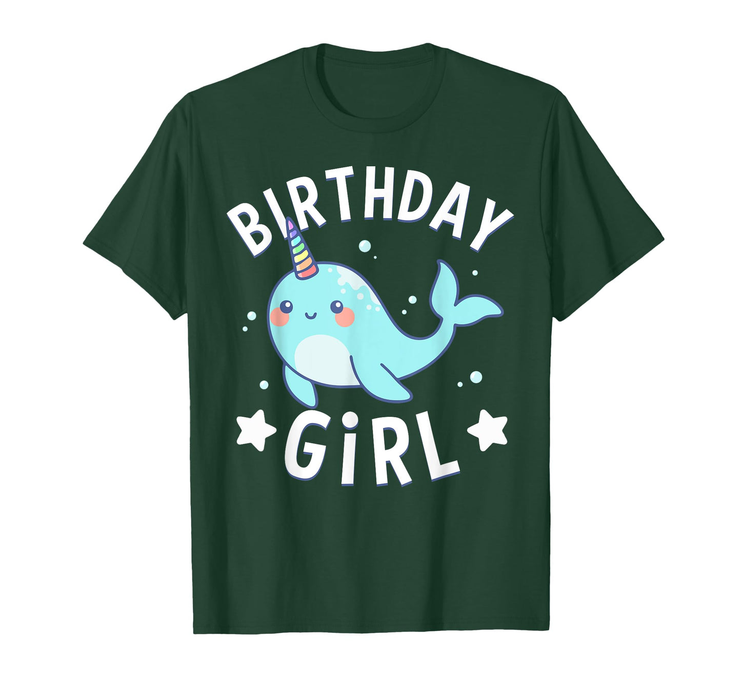 Birthday For Girl Party Cute Narwhal Sea Unicorn T-Shirt