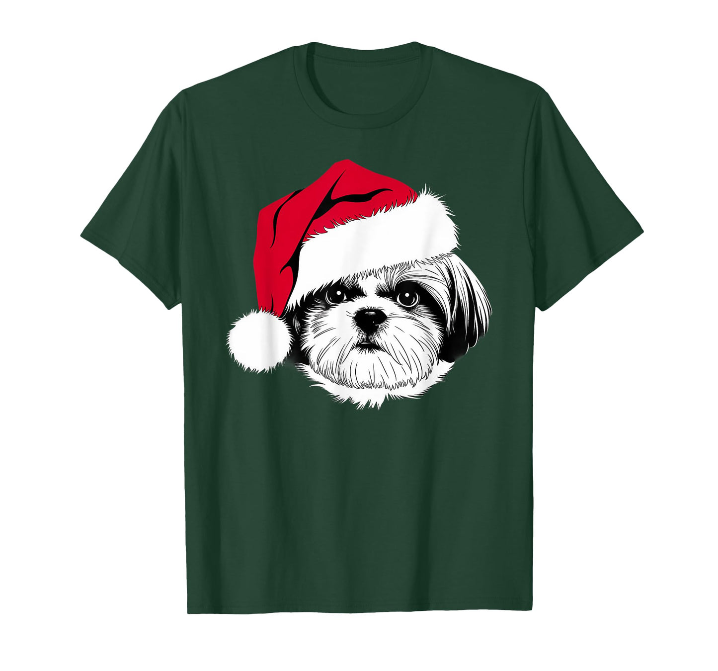Joyful Shih Tzu Santa Dog on Shih Tzu Christmas Men Women Kids T-Shirt