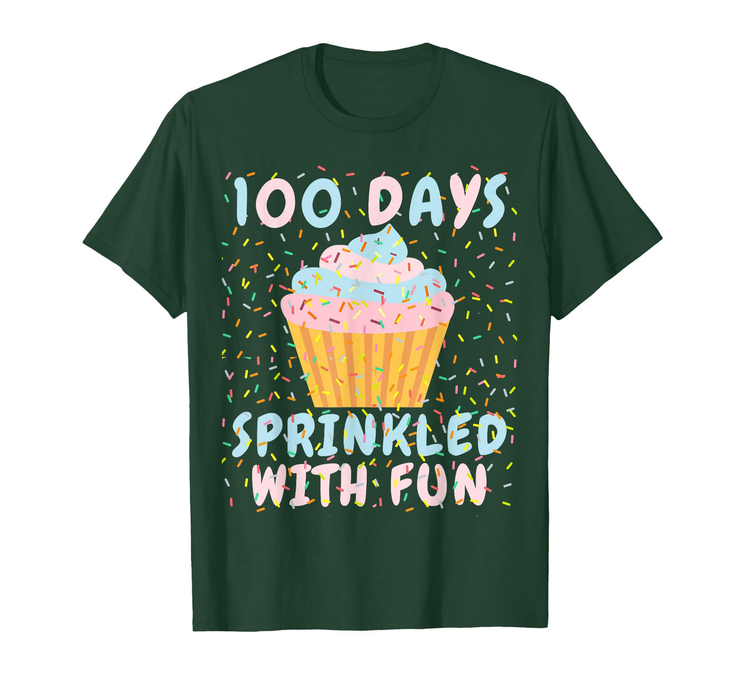 100 Days Sprinkled With Fun Cupcake 100th Day Of School Kids T-Shirt