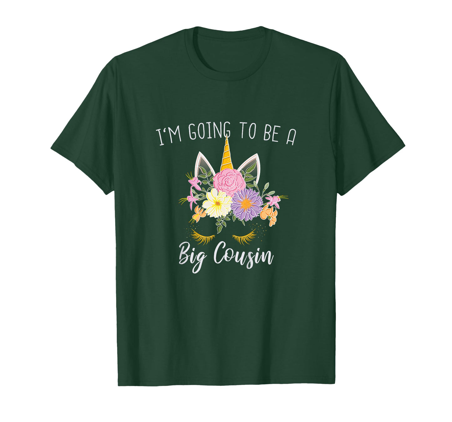 Going to be a Big Cousin Girls Unicorn T-Shirt