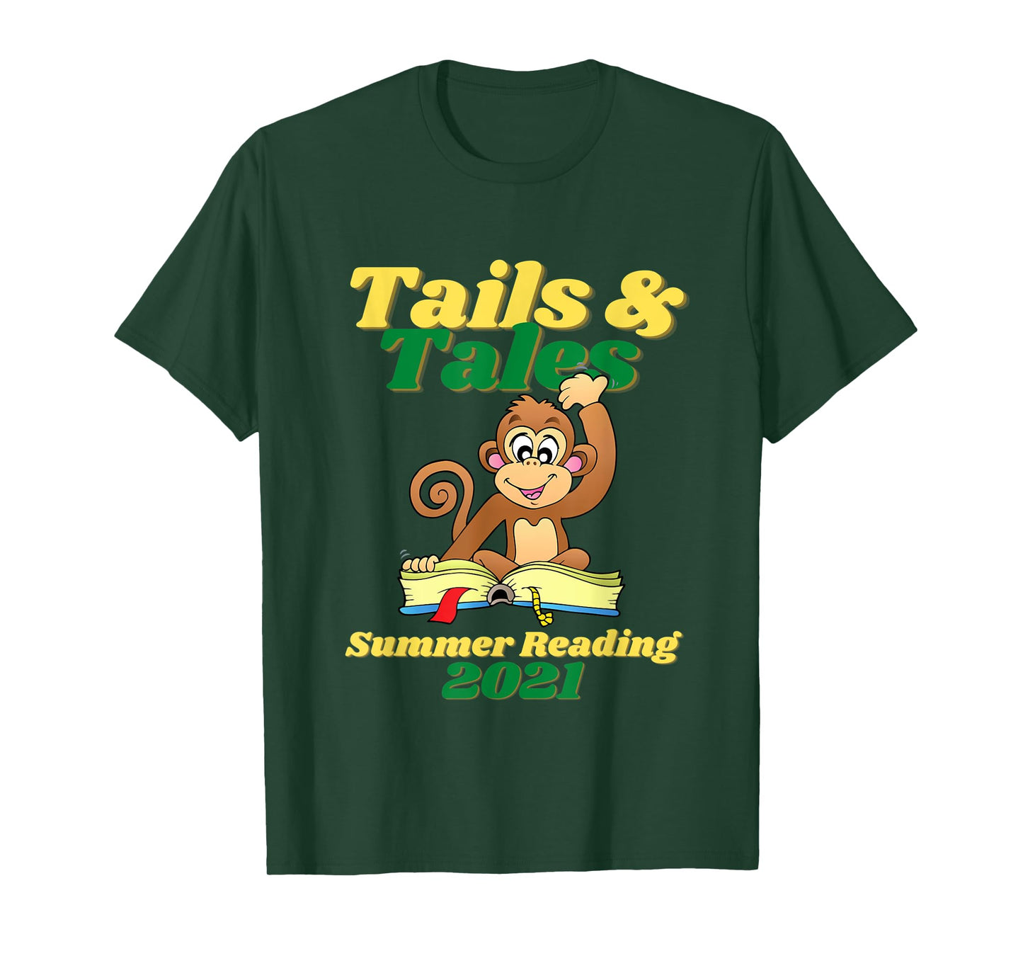 Tails and Tales Summer Reading 2021 Monkey Library Prize T-Shirt