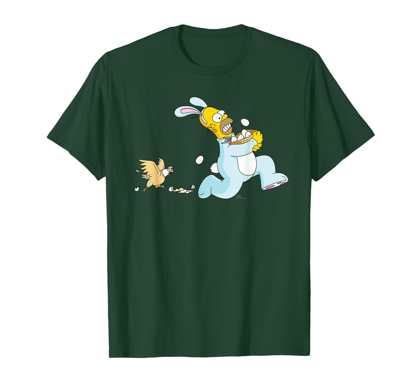 The Simpsons Homer Simpson Easter Bunny & Eggs Chicken Chase T-Shirt