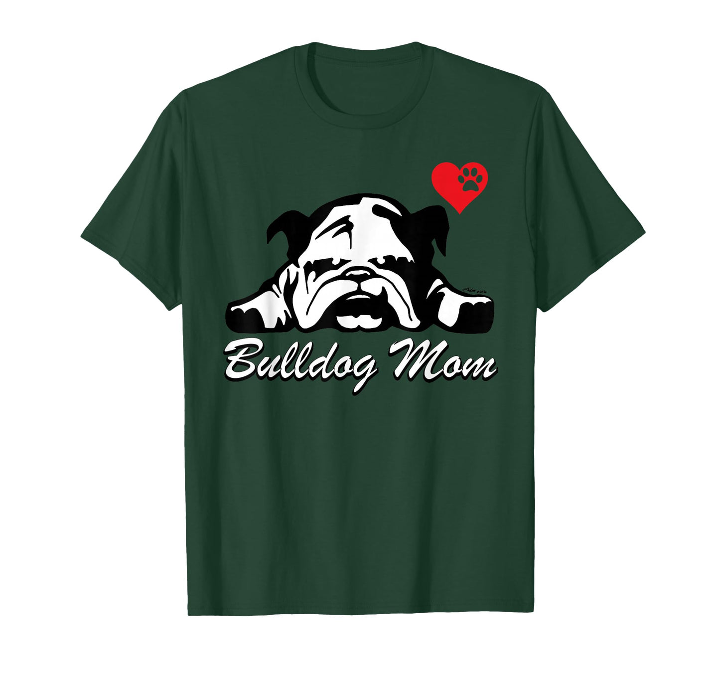 Womens I LOVE MY BULLDOG MOM Design English Bulldog Mom Gift T-Shirt