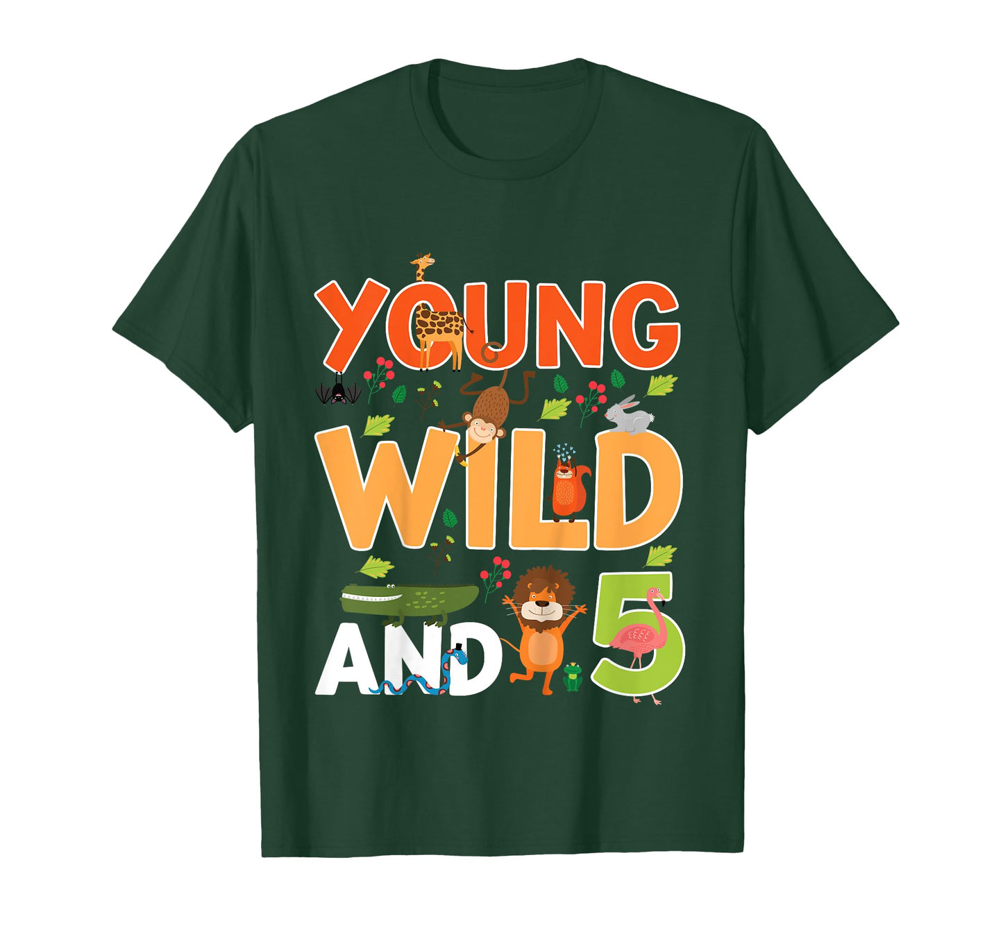 Kids 5 year old wild zoo theme birthday animals safari jungle boy T-Shirt