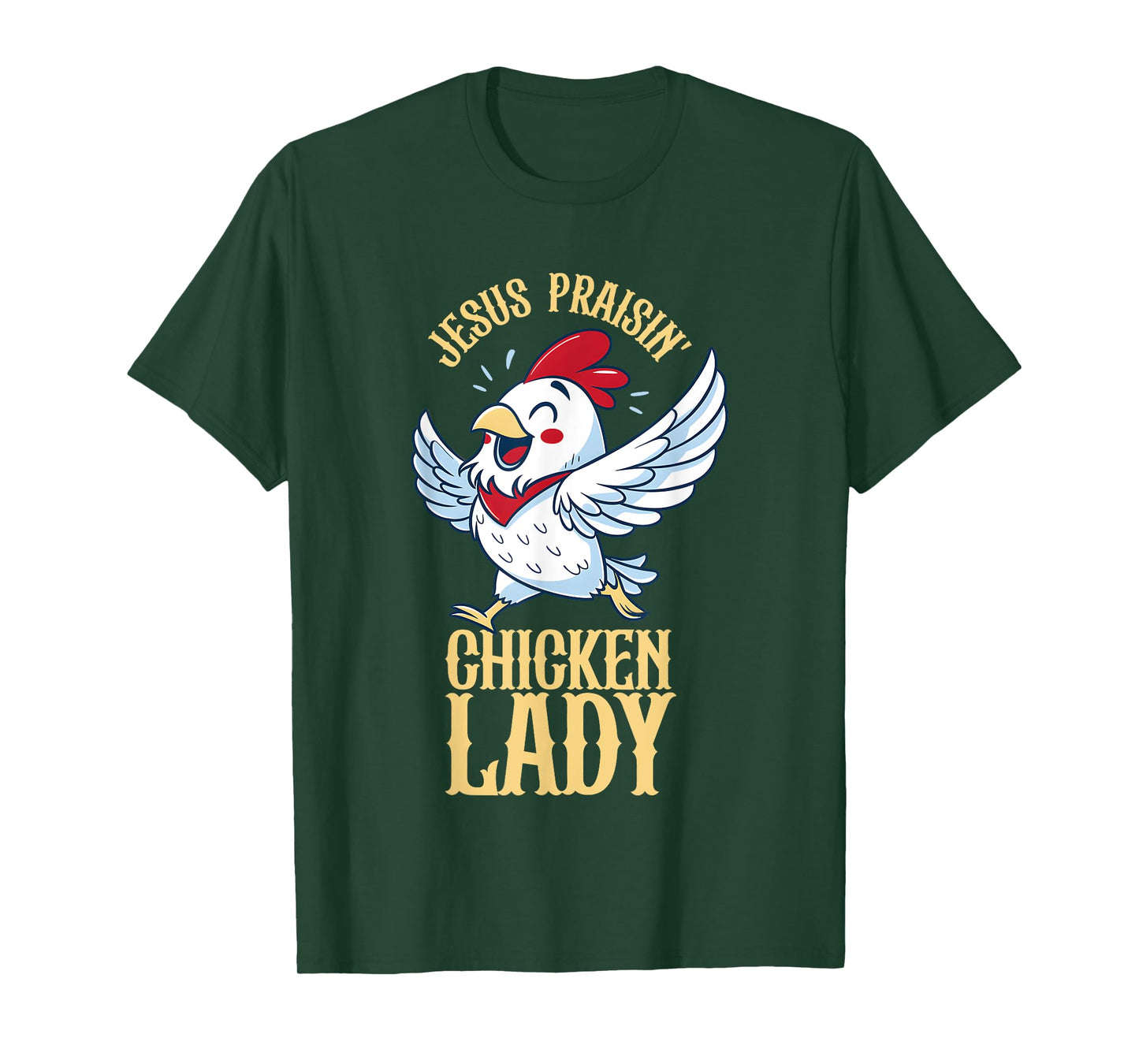 Jesus Praising Chicken Lady T-Shirt