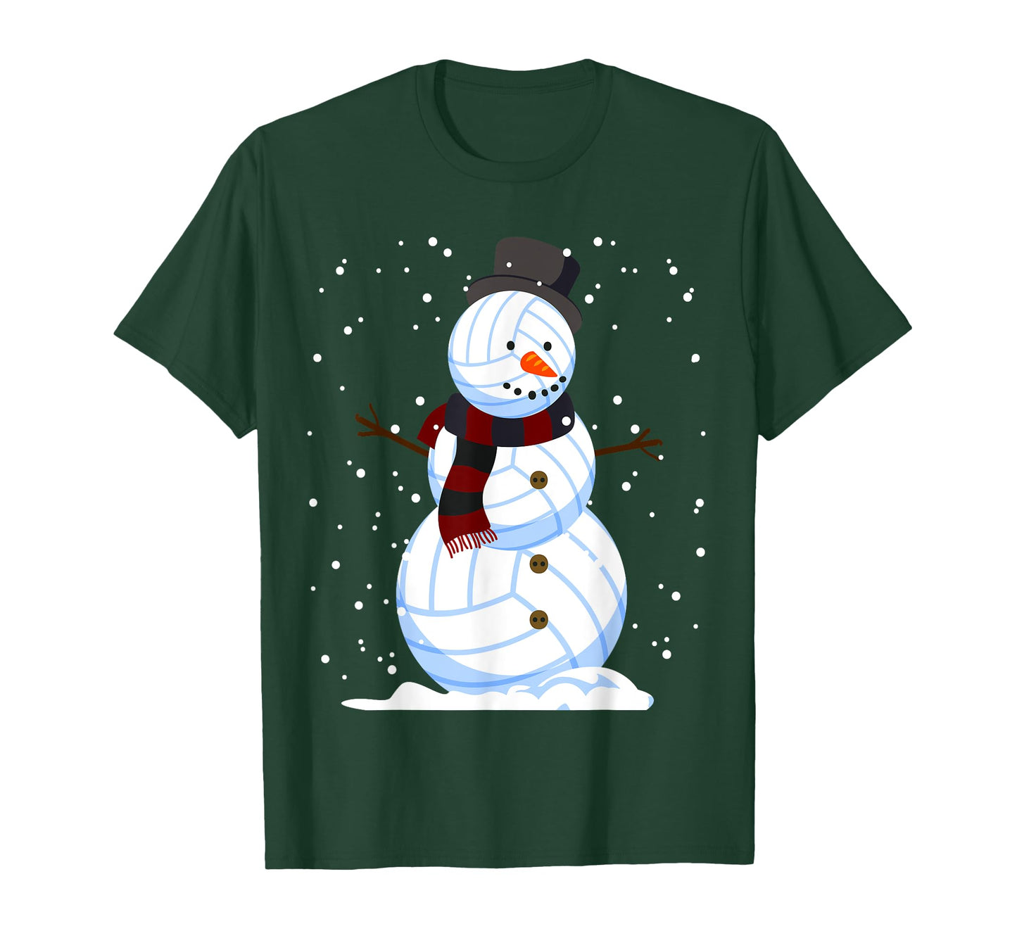 Volleyball Snowman Christmas Design For Player Boys Girls T-Shirt
