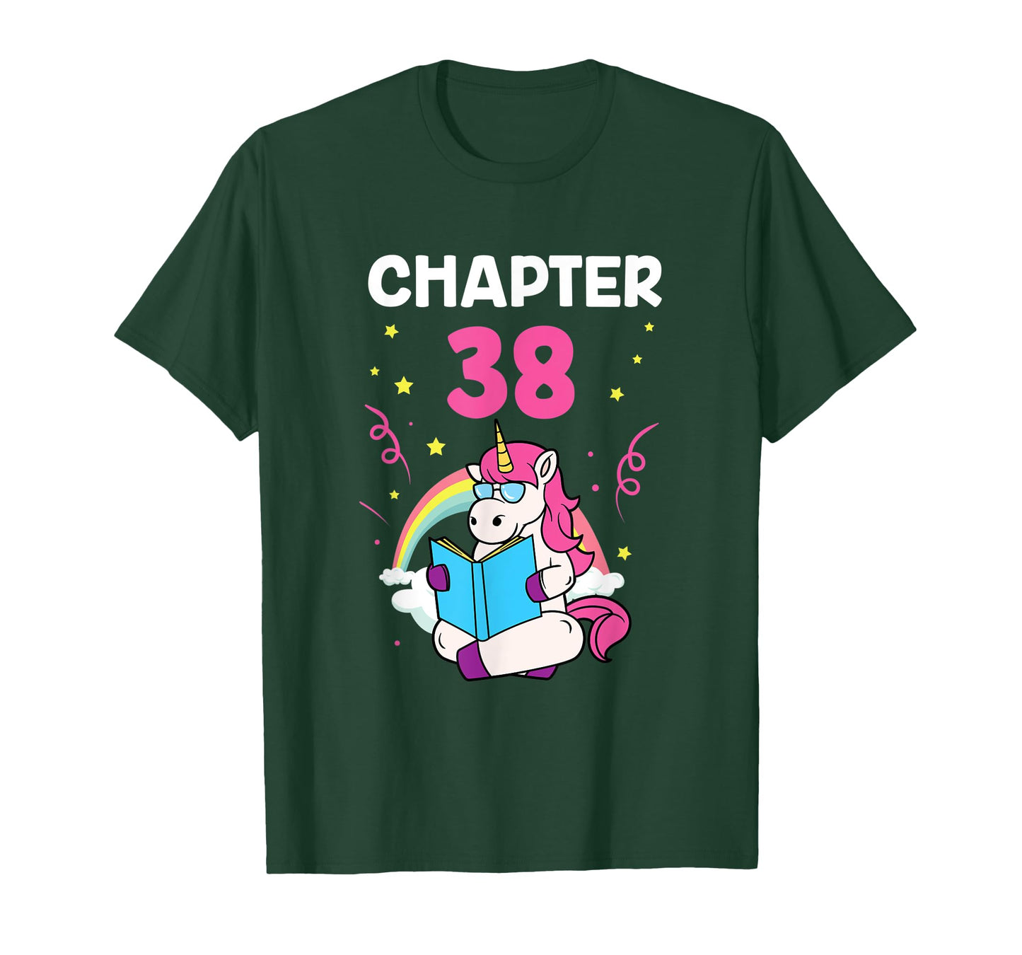 Chapter 38 38th Birthday Party Thirty Eight Years Unicorn T-Shirt