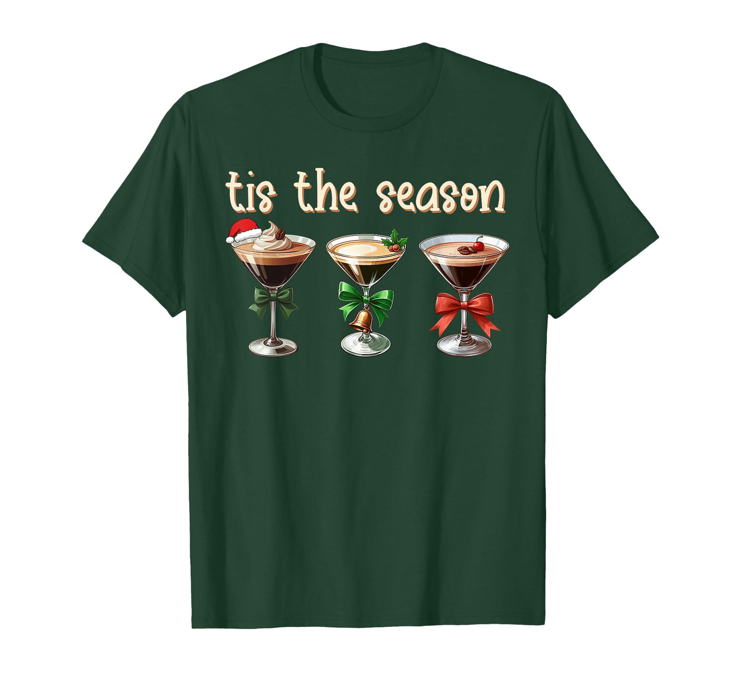 Tis The Season Espresso Martini Cocktail Glasses Xmas Party T-Shirt
