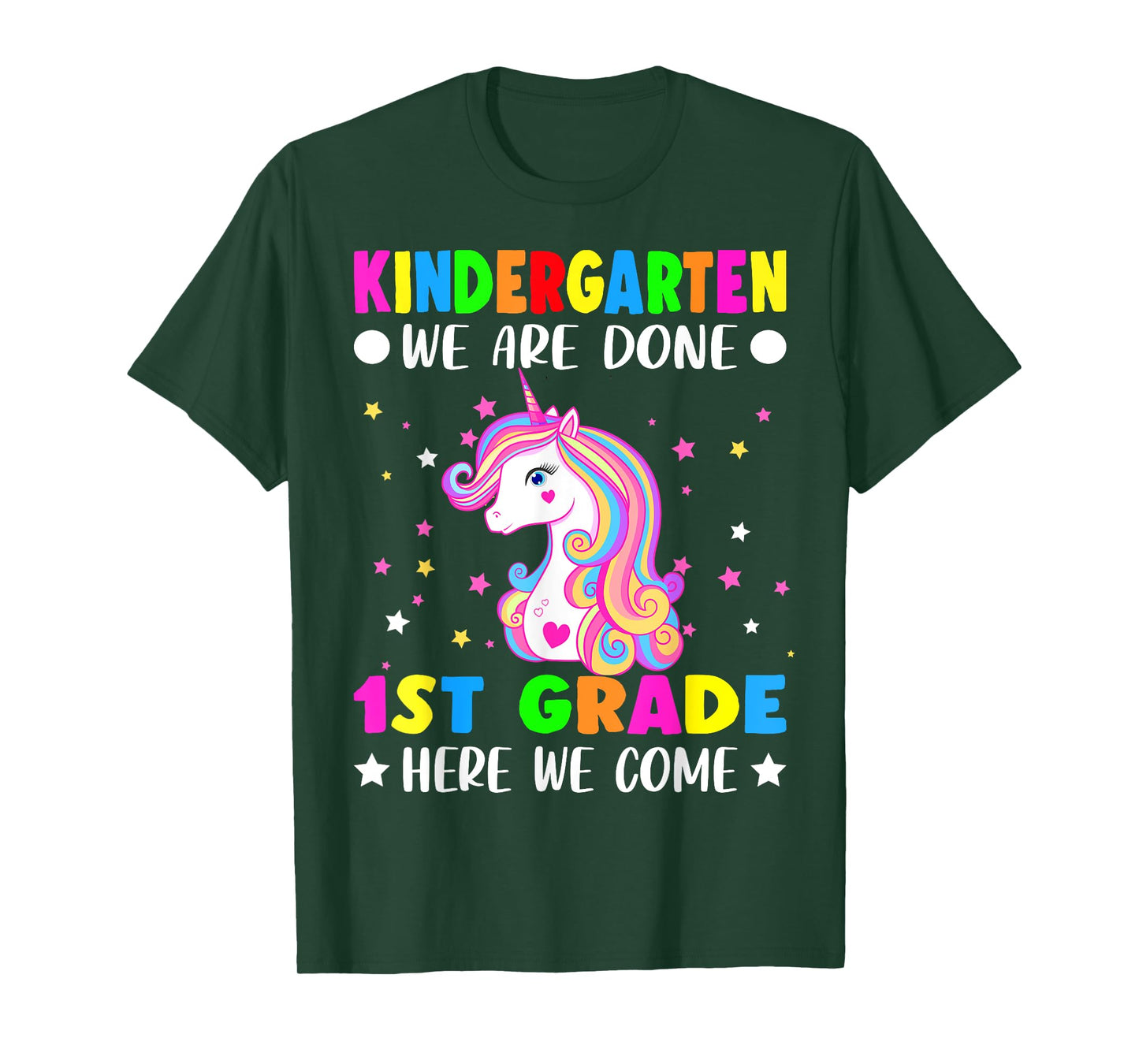 Unicorn Kindergarten Graduation for Girls Done First Grade T-Shirt