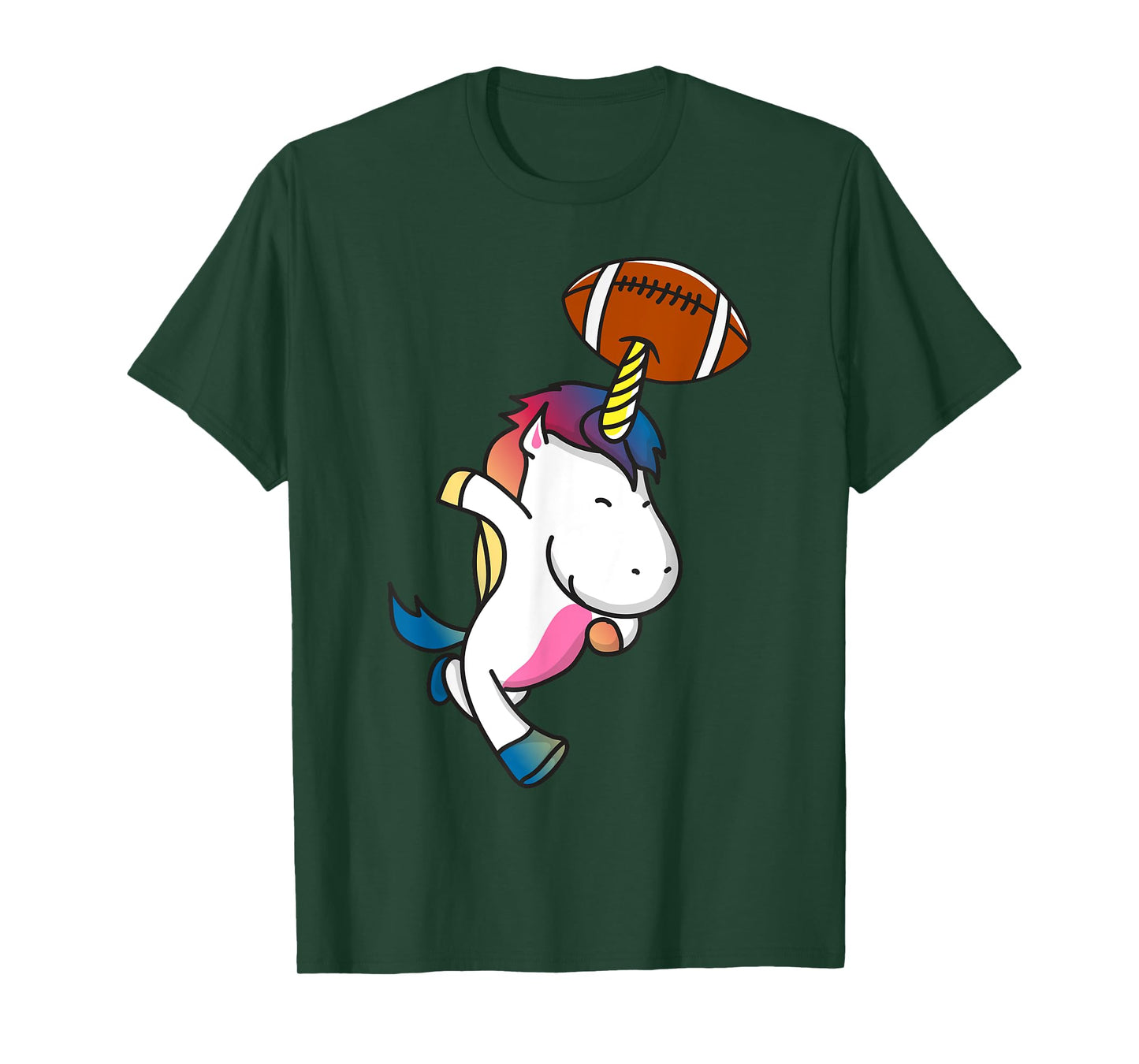 Unicorn Playing Football Sports Funny Unicorn Football T-Shirt