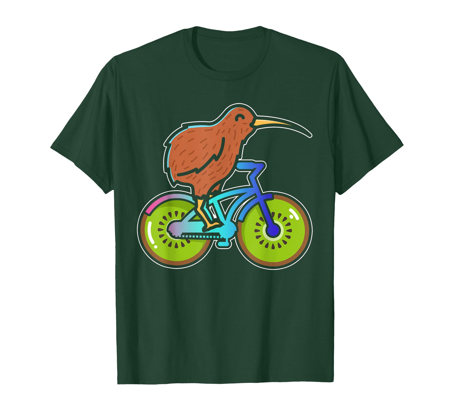Cycle New Zealand Funny Kiwi on a Bicycle Design Idea design T-Shirt