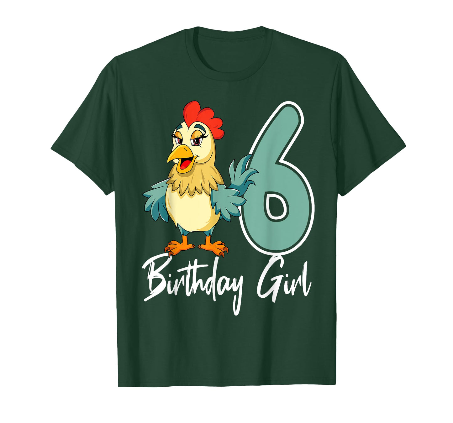 Chicken 6th Birthday Girl Barn Farm Party Chick Barnyard T-Shirt