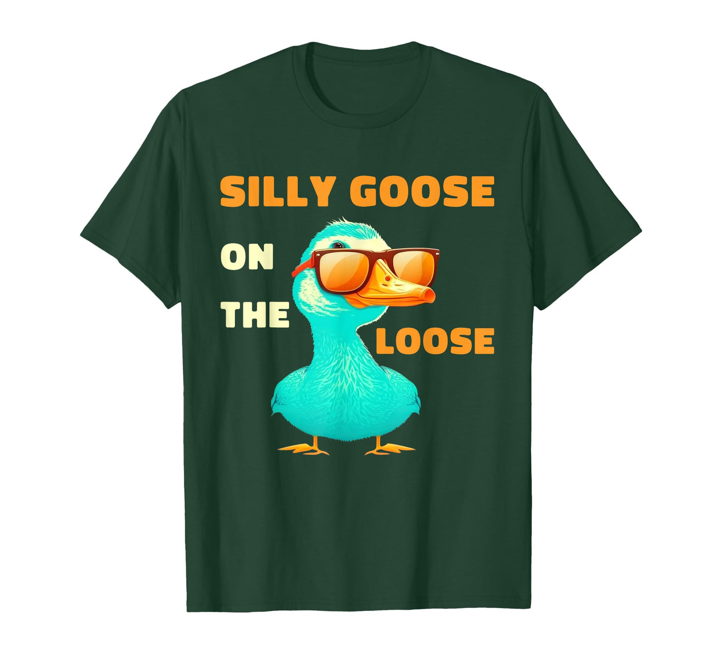 Silly Goose On The Loose Funny Cute Bird Lover Boys Girls T-Shirt