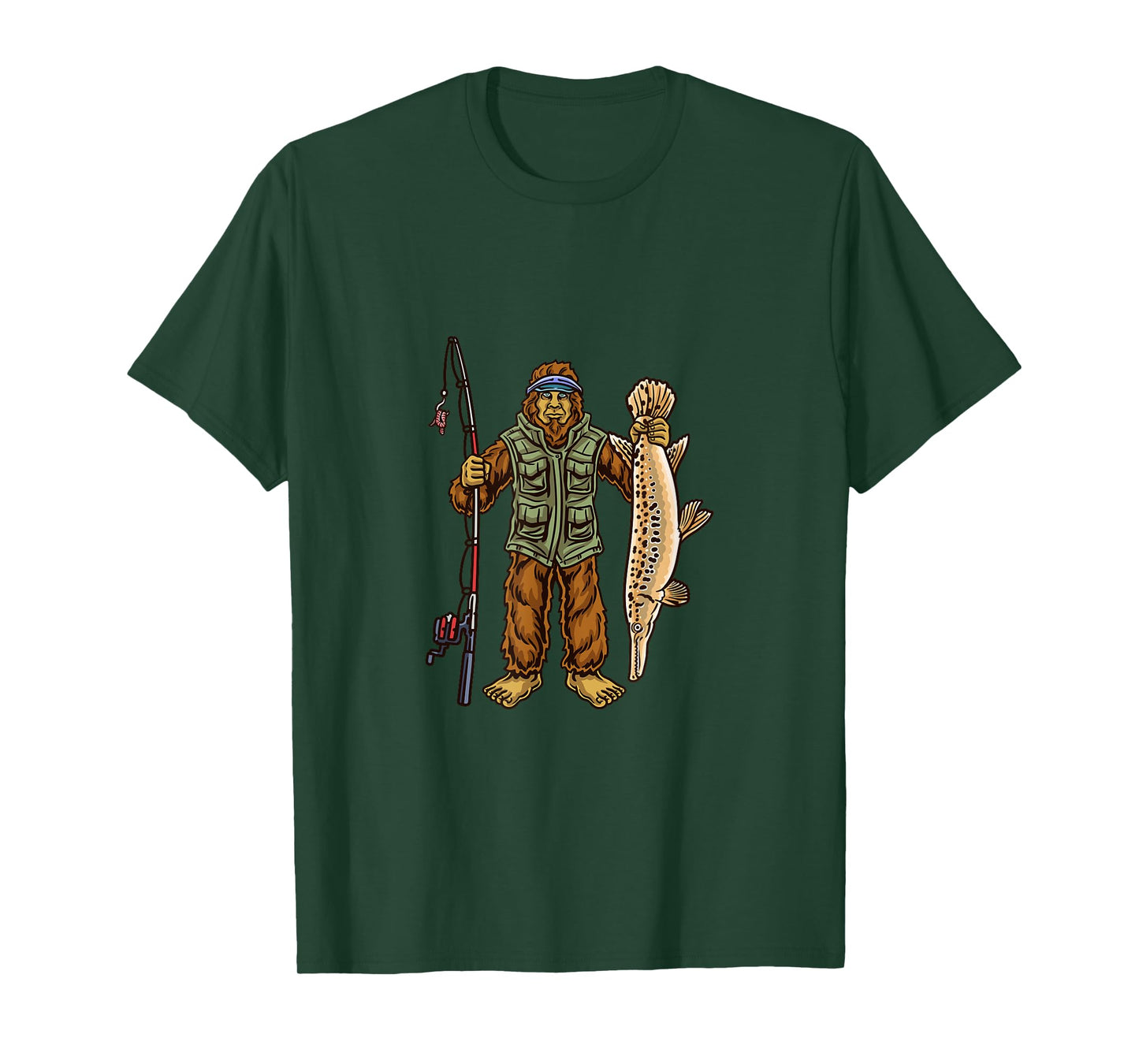 Alligator Gar Fishing Bigfoot Fisherman T-Shirt