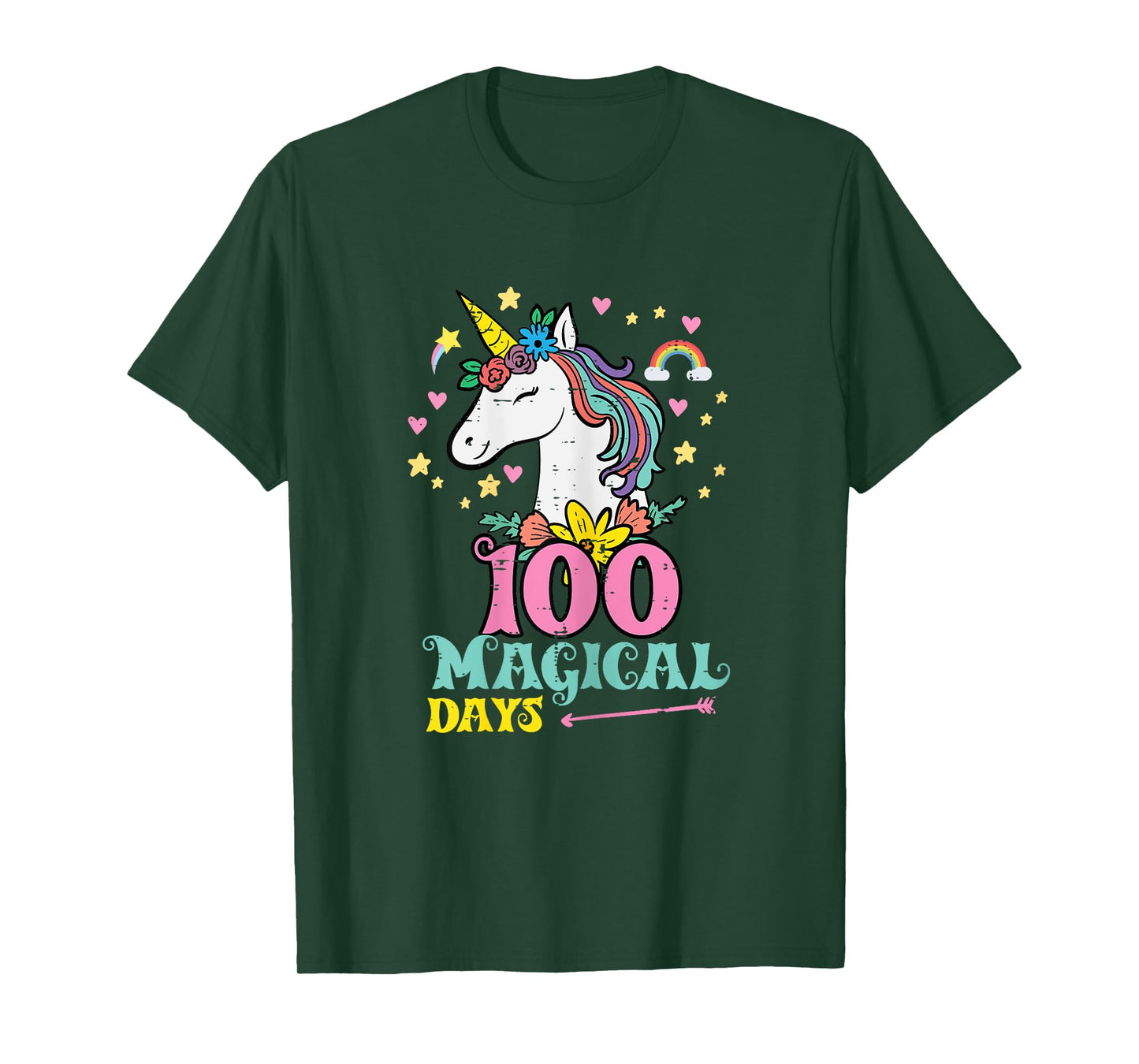 100 Days Unicorn 100th Day School Teacher Women Girls Kids T-Shirt