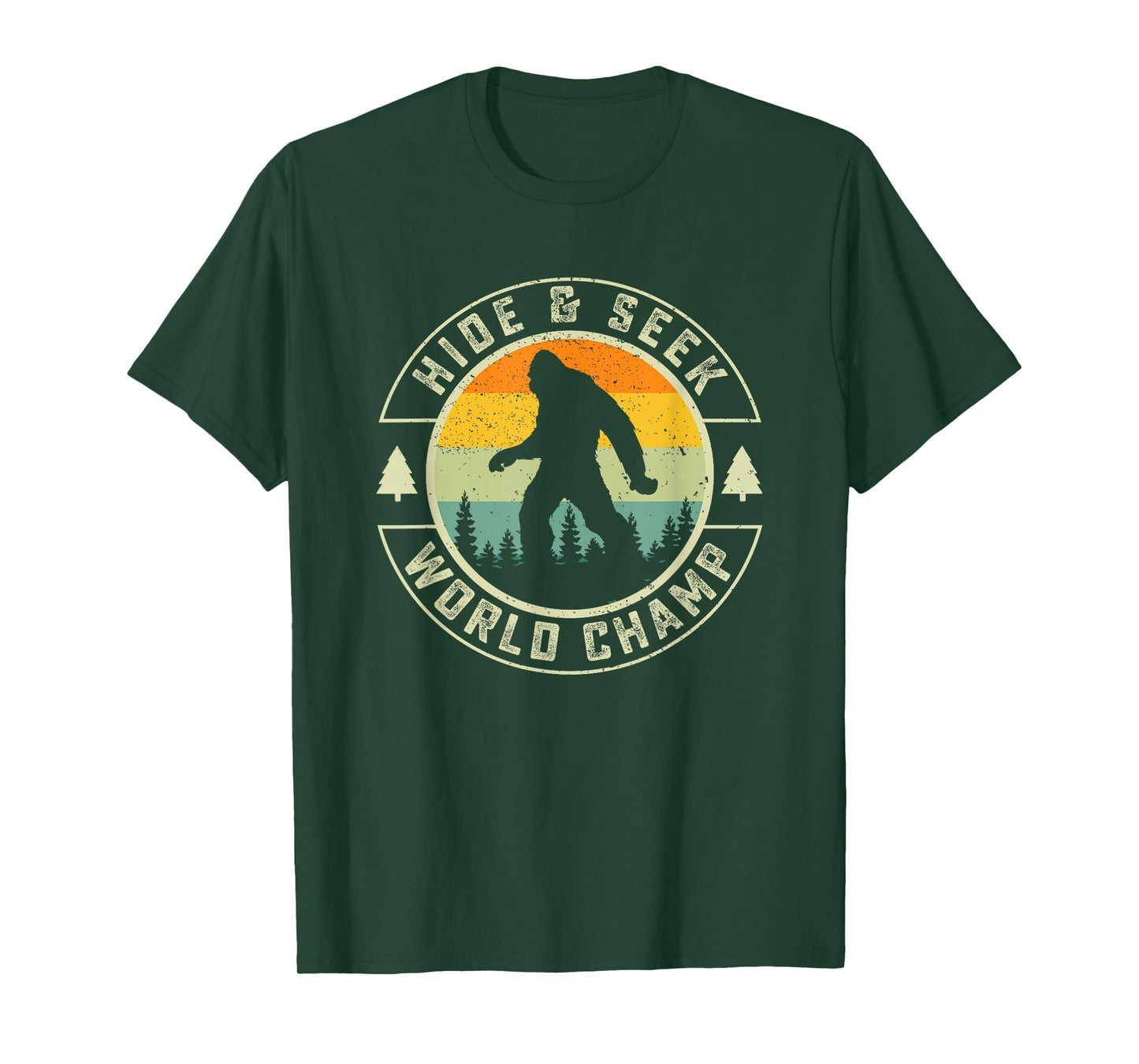 Retro Bigfoot Hide And Seek World Champion Sasquatch T-Shirt