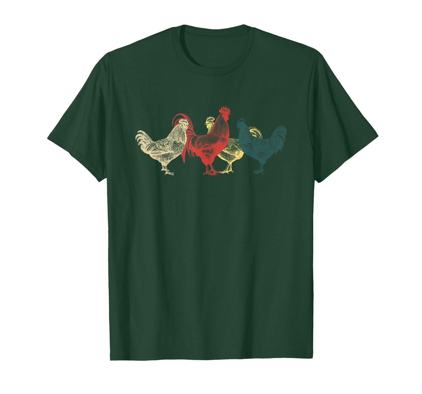 Chicken Group With Rooster Agriculture Farmer Funny Chickens T-Shirt