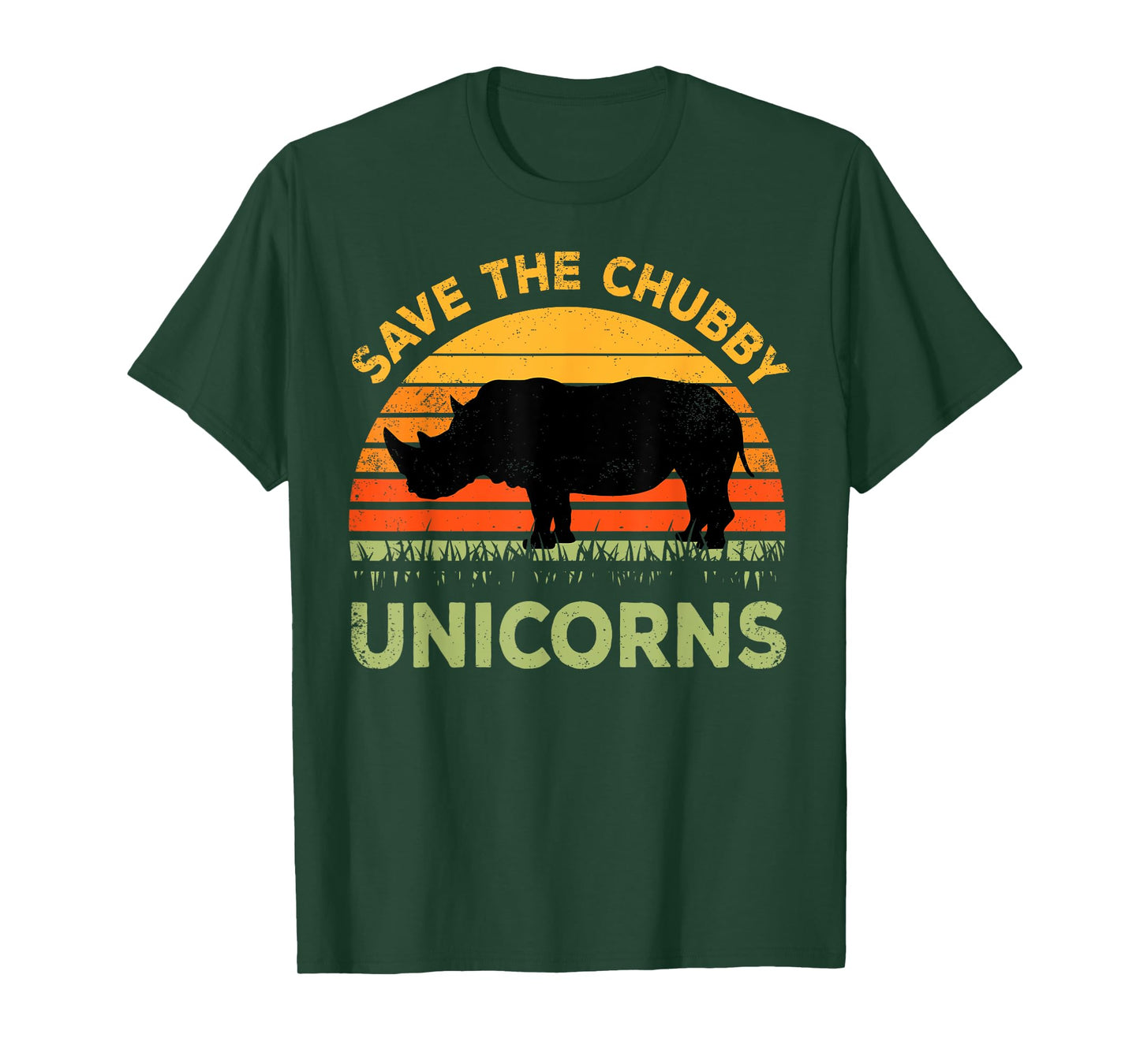 Save The Chubby Unicorns Rhino Rhinoceros African Animal T-Shirt