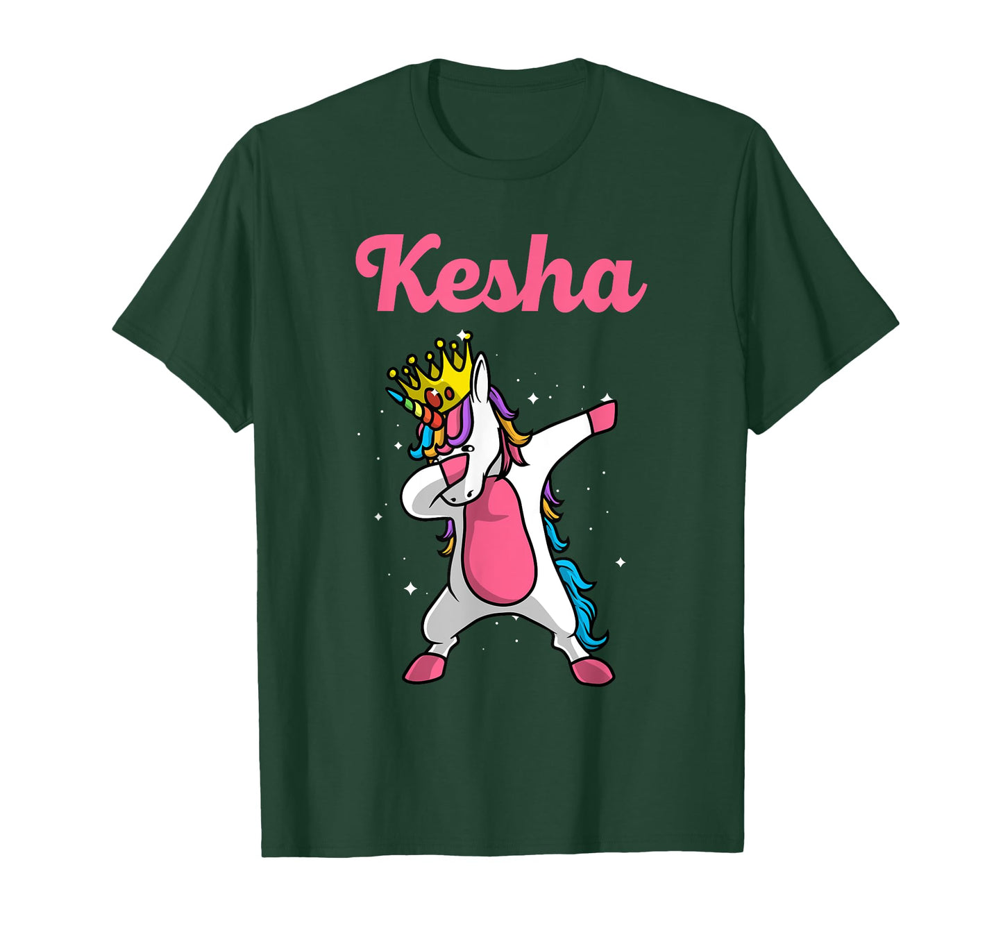KESHA Name Personalized Birthday Dabbing Unicorn Queen T-Shirt