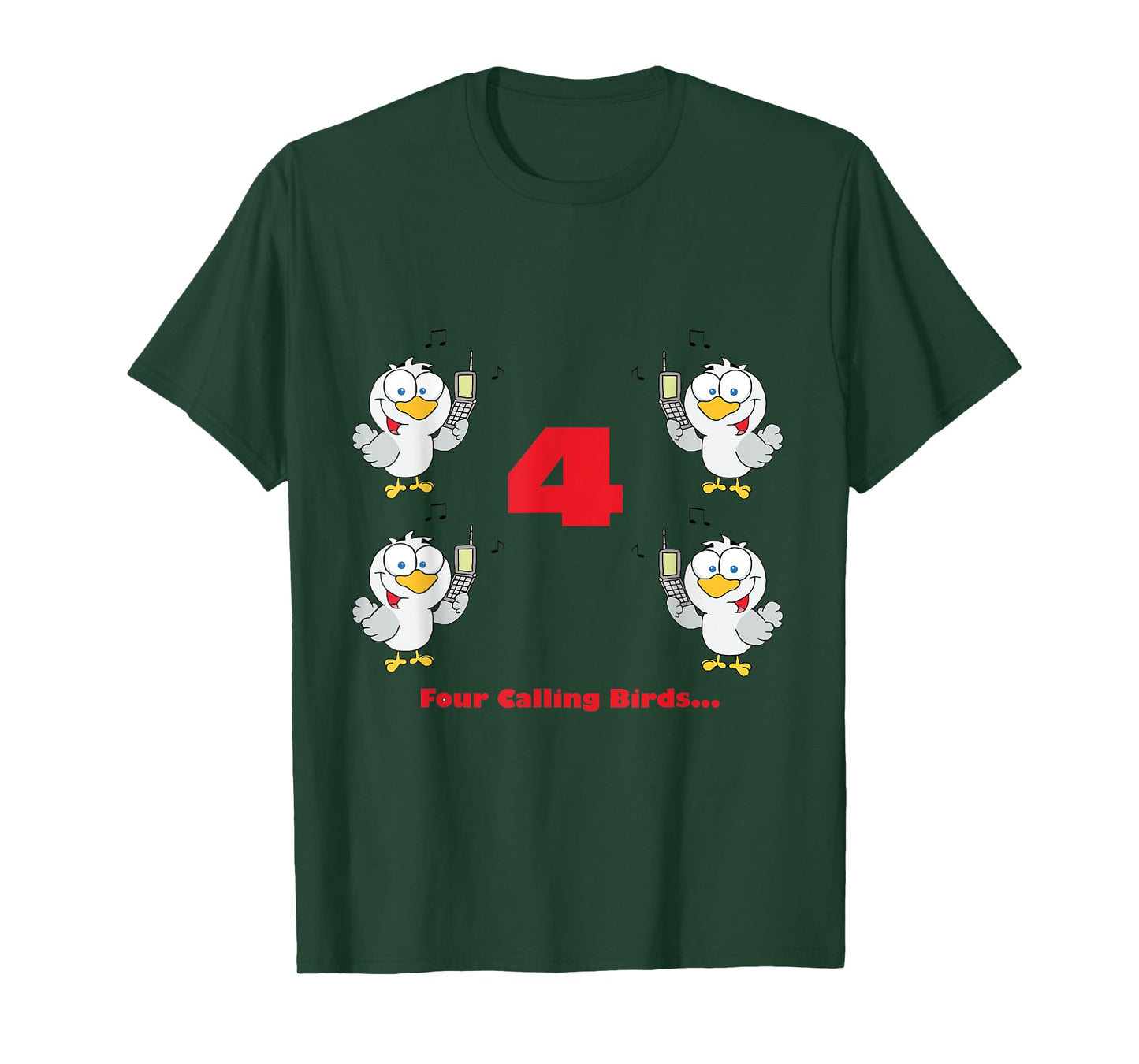 Four Calling Birds T-shirt from the Twelve Days of Christmas T-Shirt