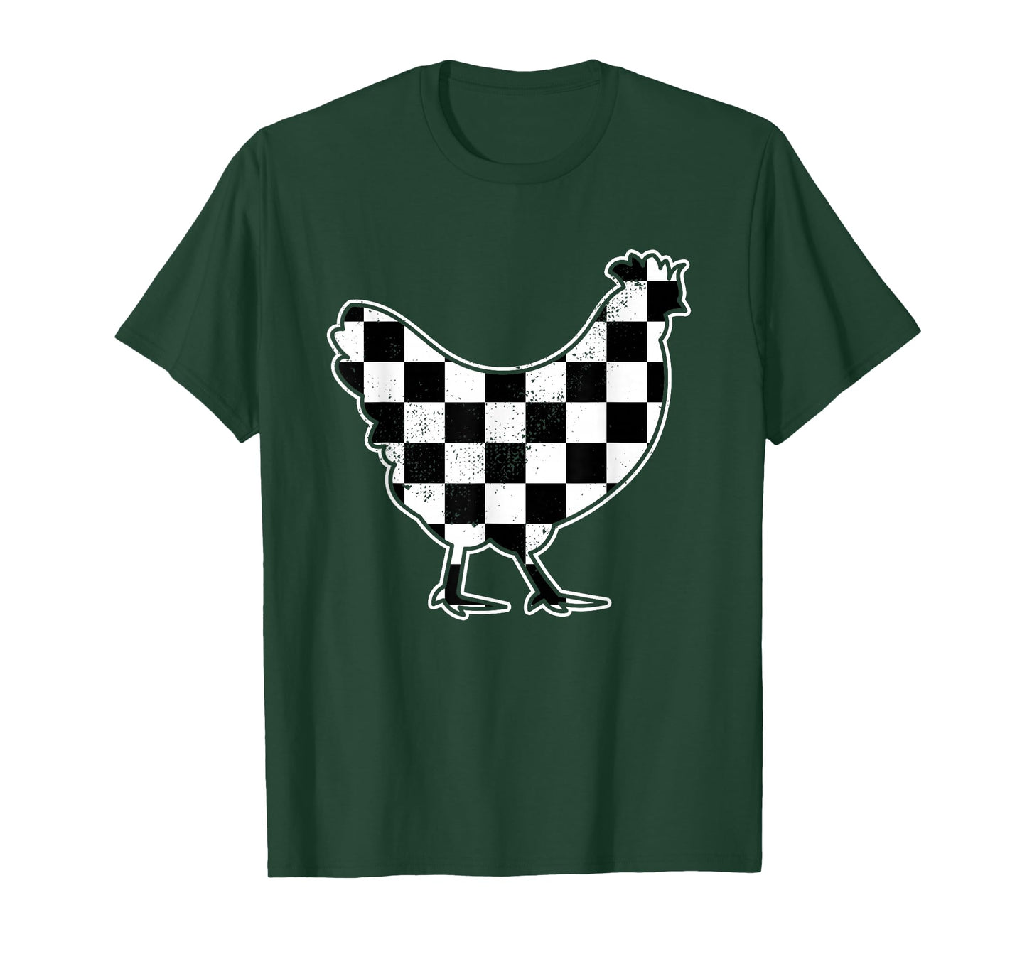 Checkered Chicken Farmer Chicken Race Car Boys Chicken T-Shirt