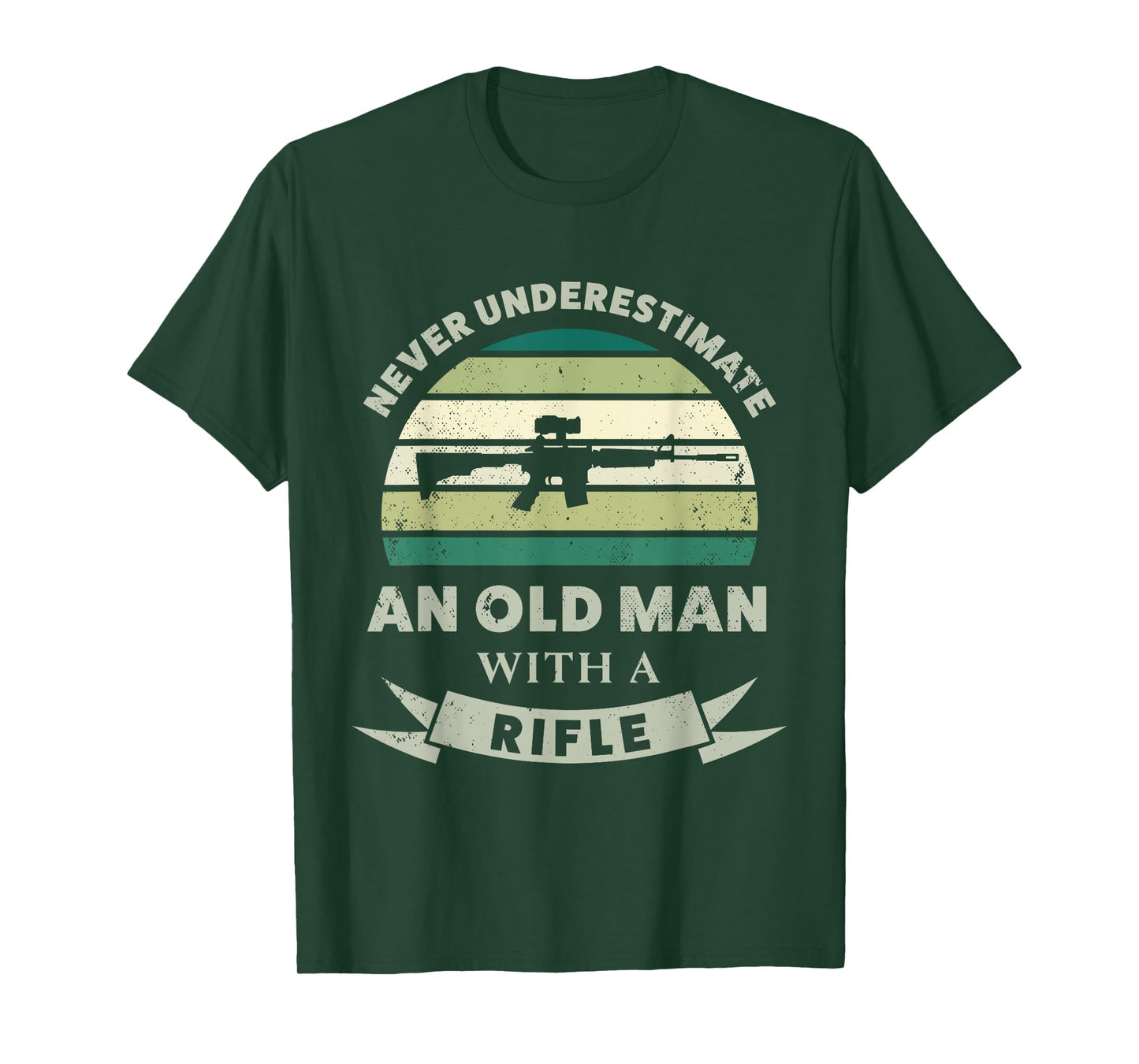Old Man with a Rifle Funny Gun Dad Gift T-Shirt