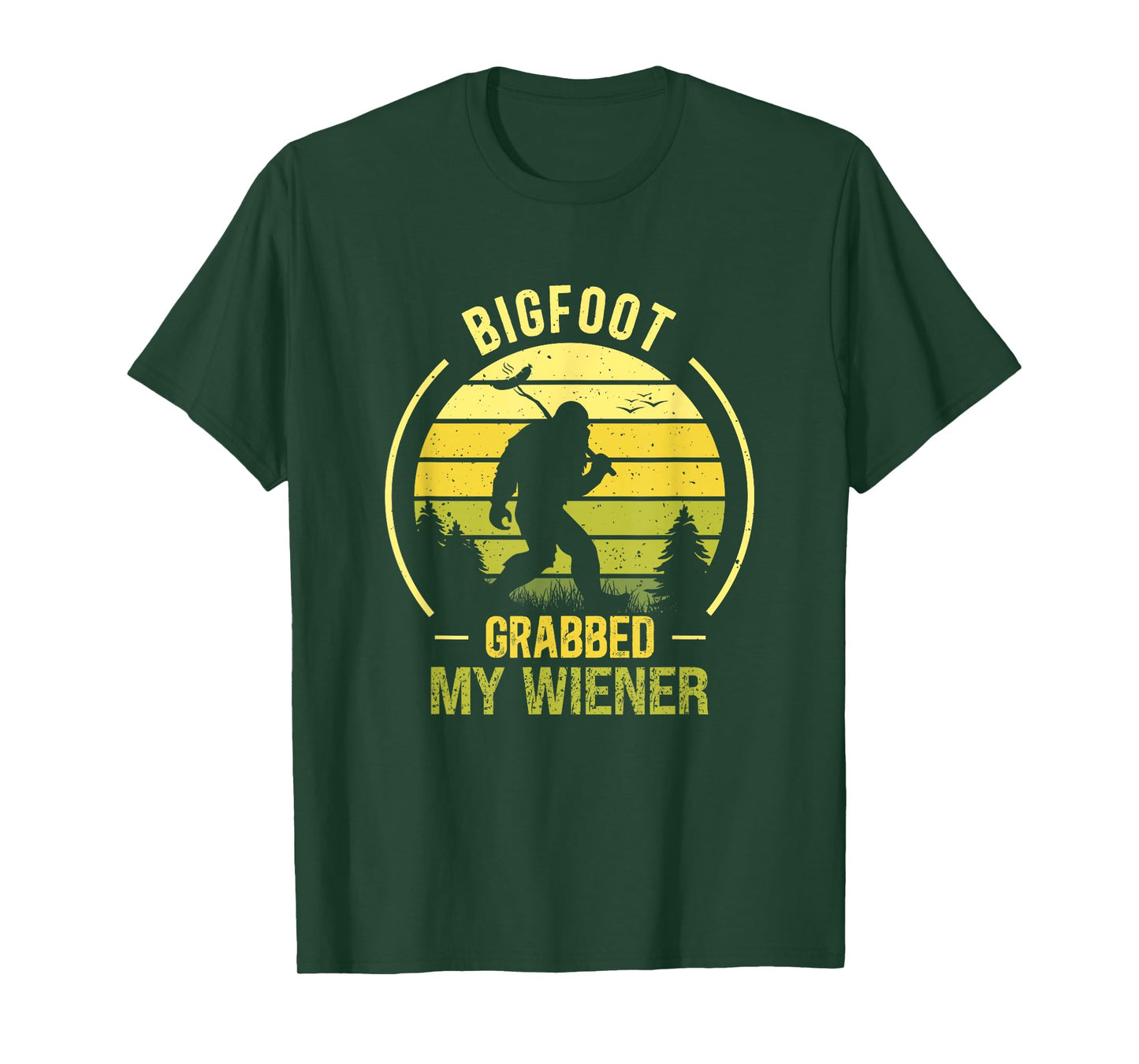 Bigfoot Grabbed My Wiener Funny BBQ Sasquatch T-Shirt