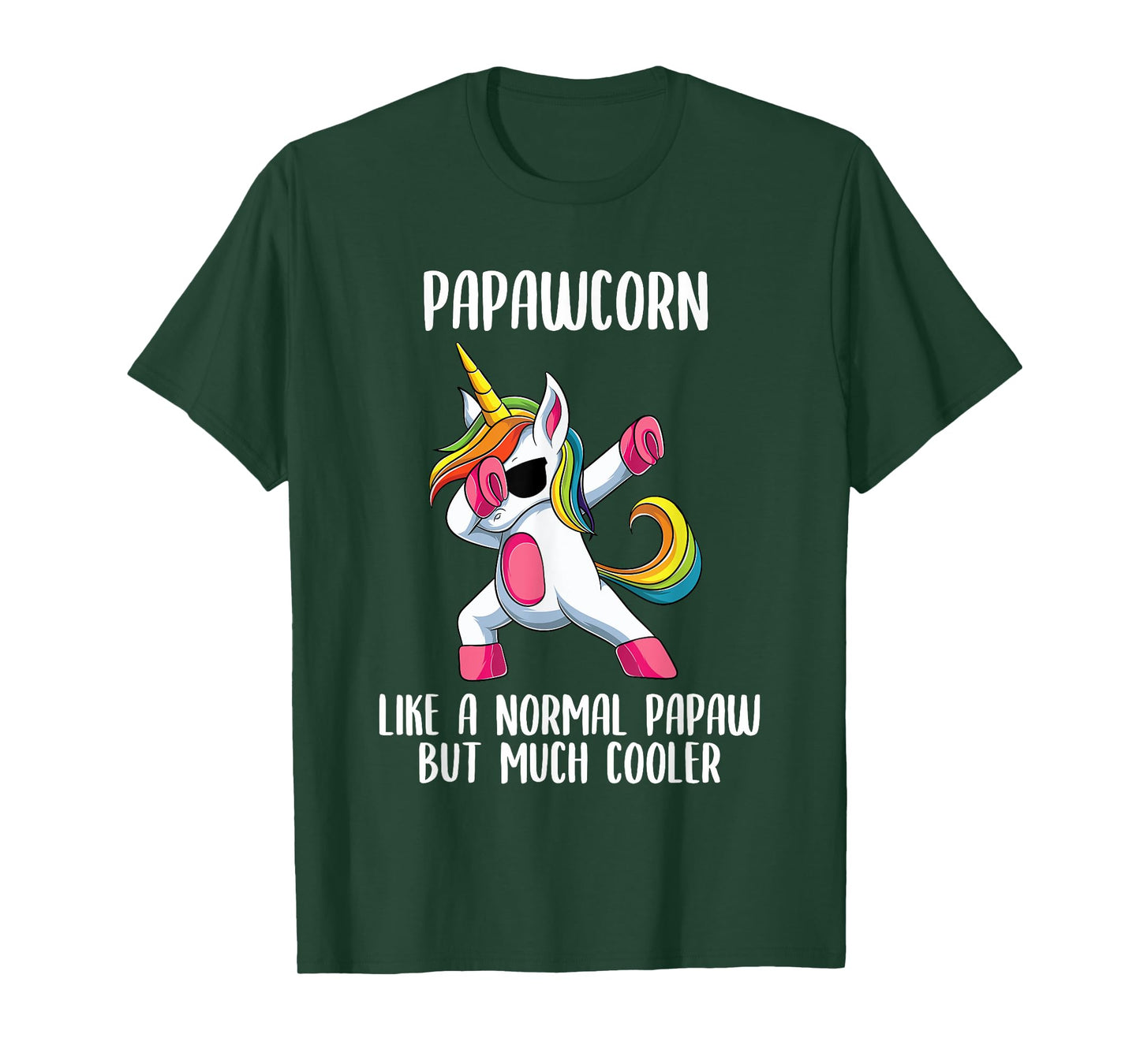 Unicorn Papaw Girl Birthday Party Apparel PapawCorn Cute T-Shirt