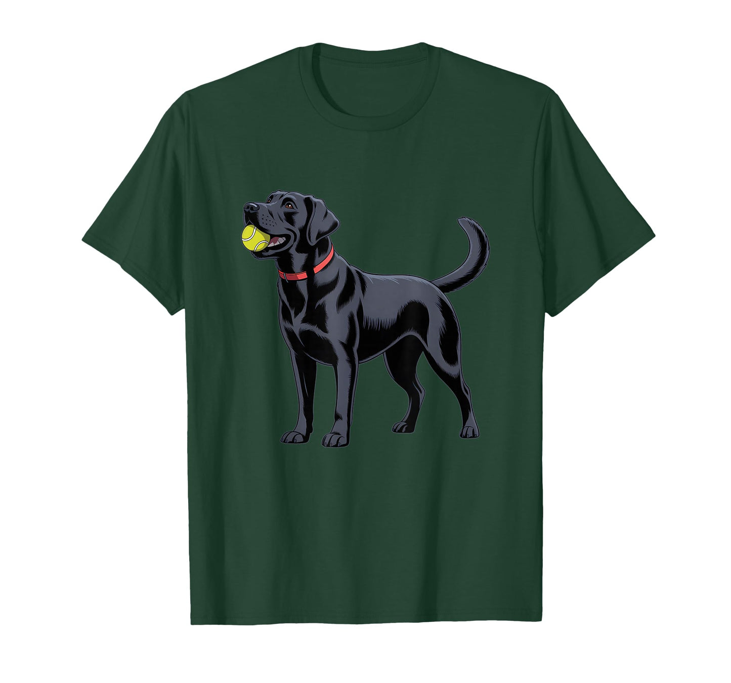 Black Labrador Retriever Black Lab Dog Fetch Tennis Ball T-Shirt