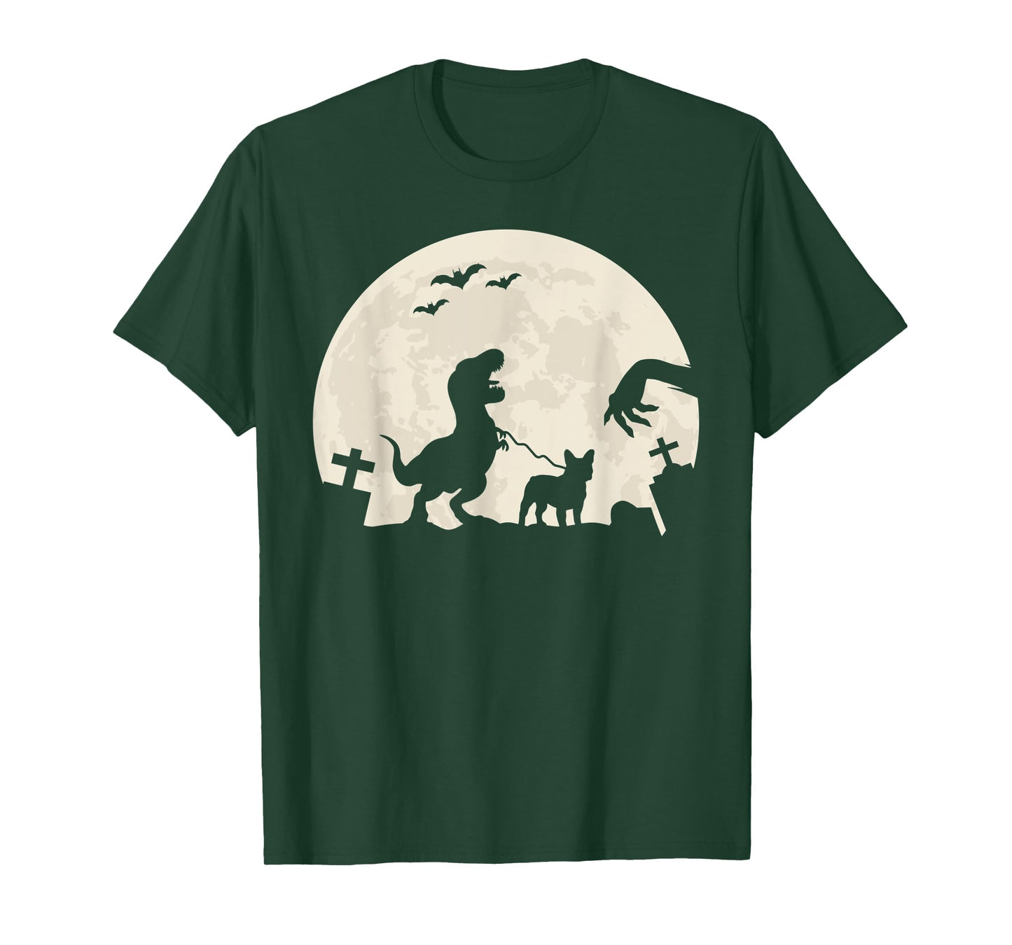 Halloween French Bulldog Dog Frenchie Dinosaur Costume Men Women Kids T-Shirt