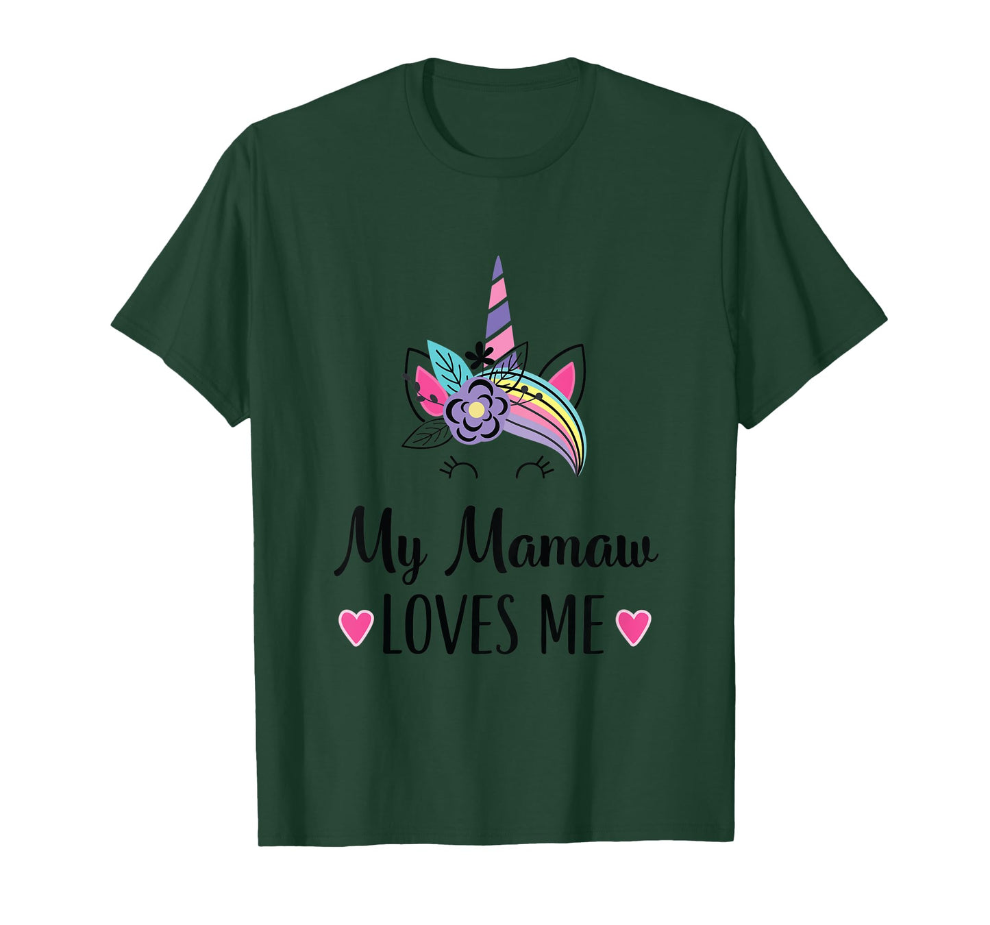 Kids My Mamaw Loves Me Granddaughter Unicorn T-Shirt