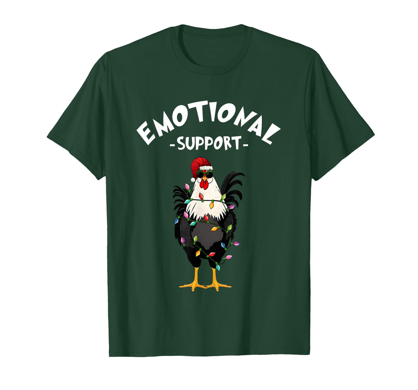 Chicken Emotional Support Cock Funny Christmas T-Shirt