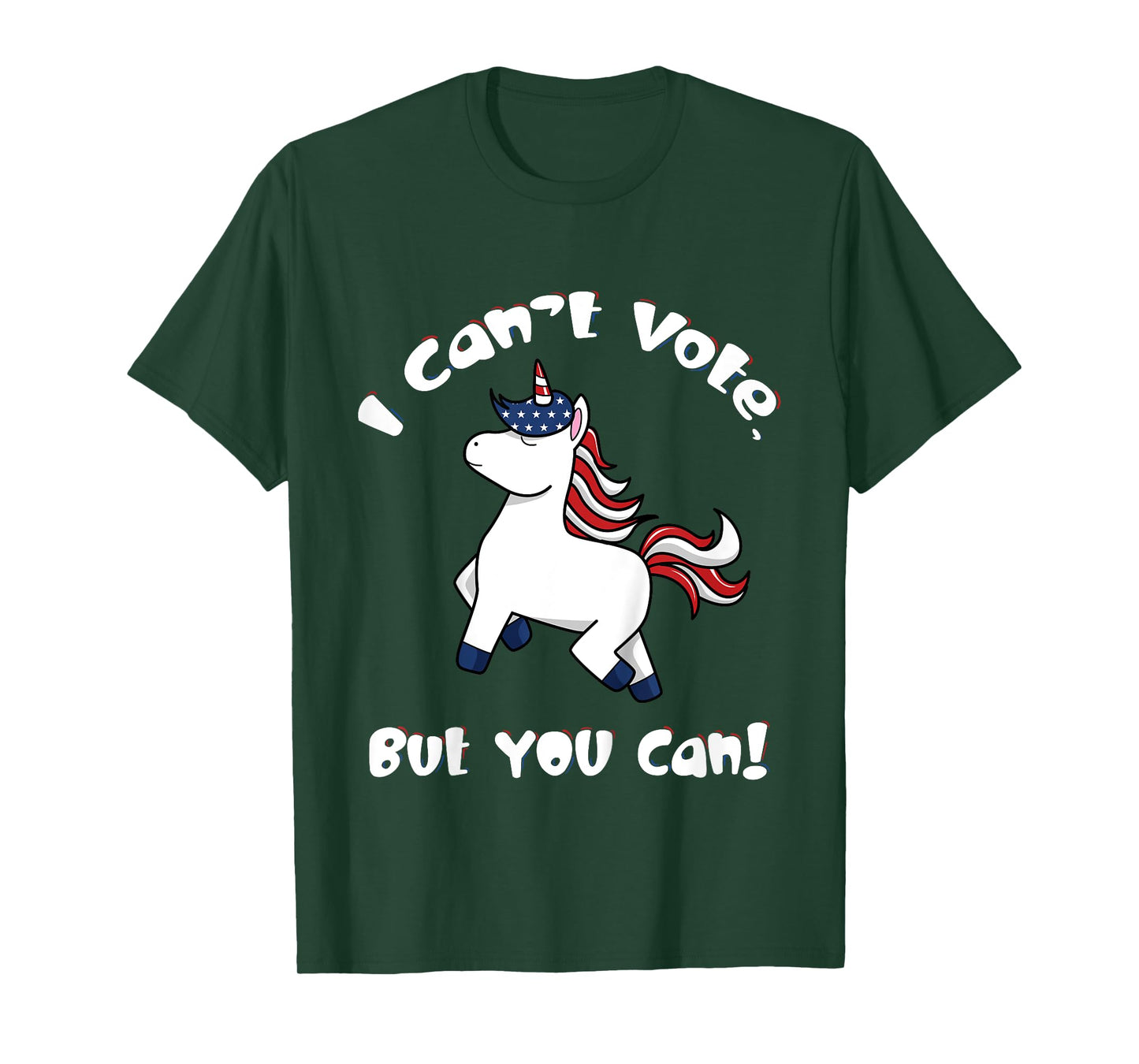 I Can't Vote But You Can 2024 Election Cute Unicorn Patriot T-Shirt