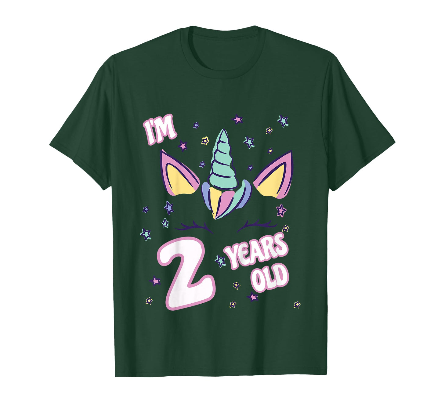 Unicorn 2nd birthday i'm 2 years old girl unicorn design T-Shirt