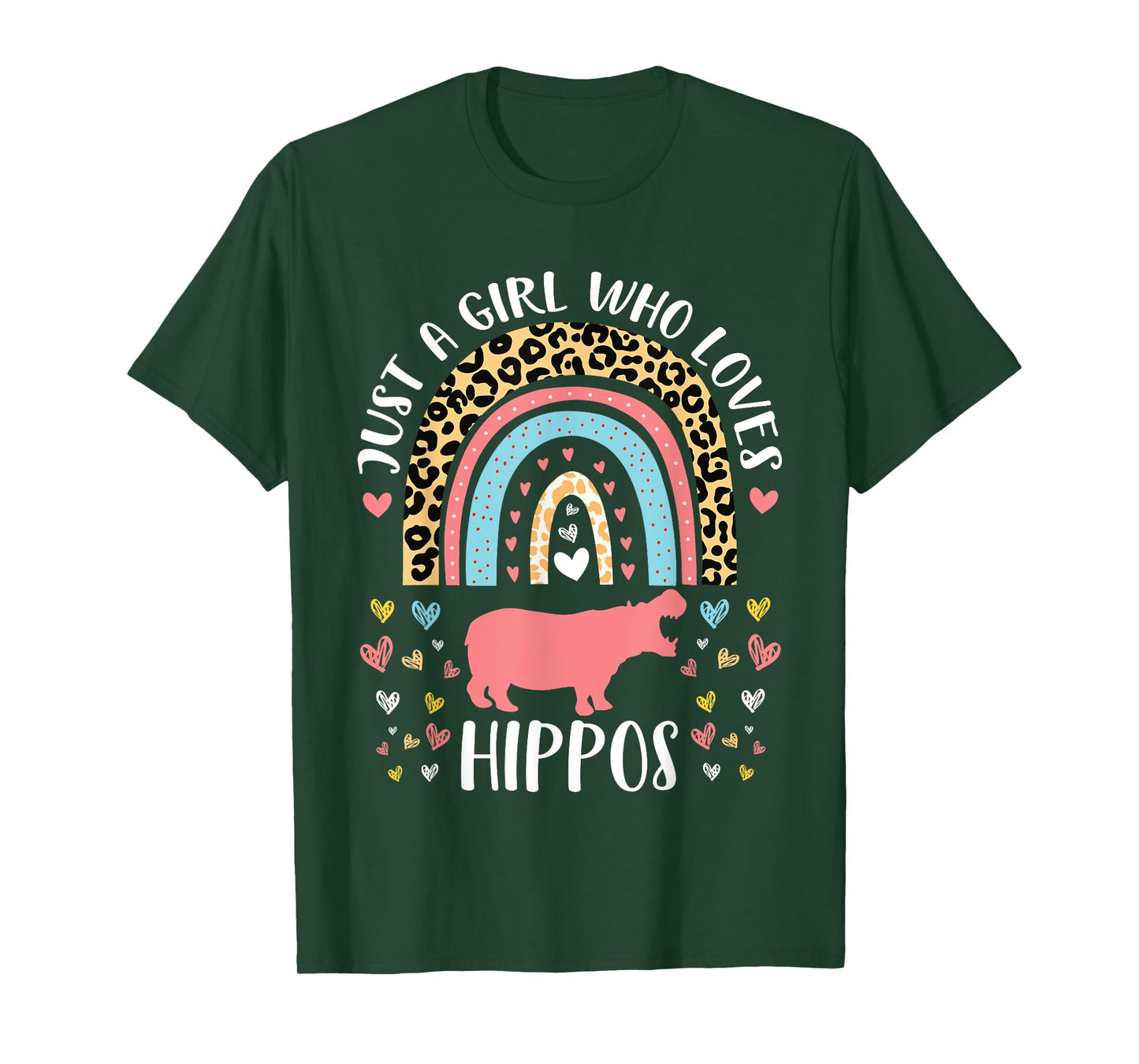 I'm Just A Girl Who Loves Hippos Heart Funny Hippo Lover T-Shirt