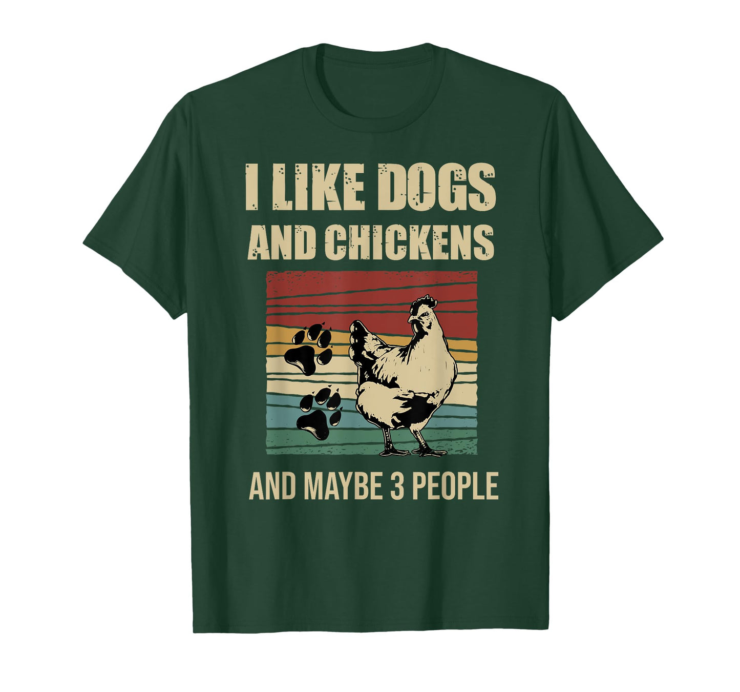 I Like Dogs And Chickens And Maybe 3 People Vintage T-Shirt