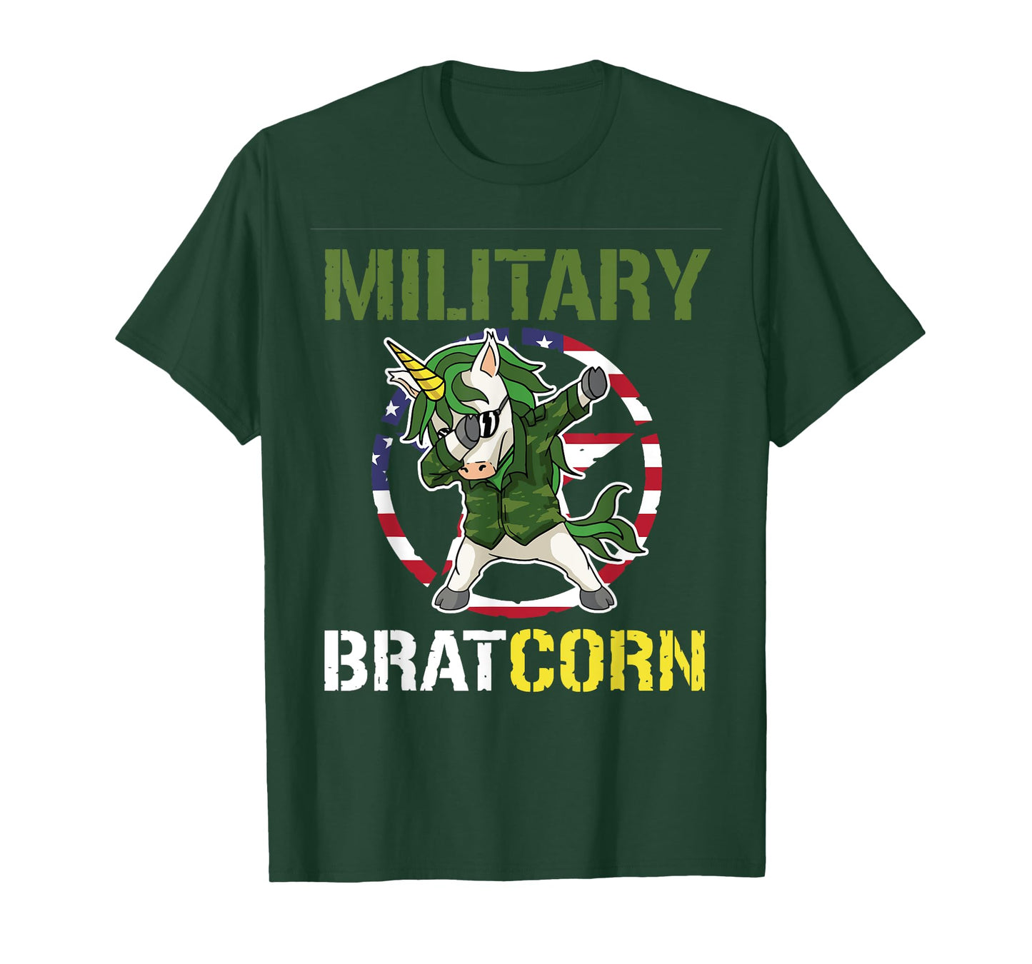 Purple Up Dabbing Bratcorn Unicorn Military Child Month Girl T-Shirt