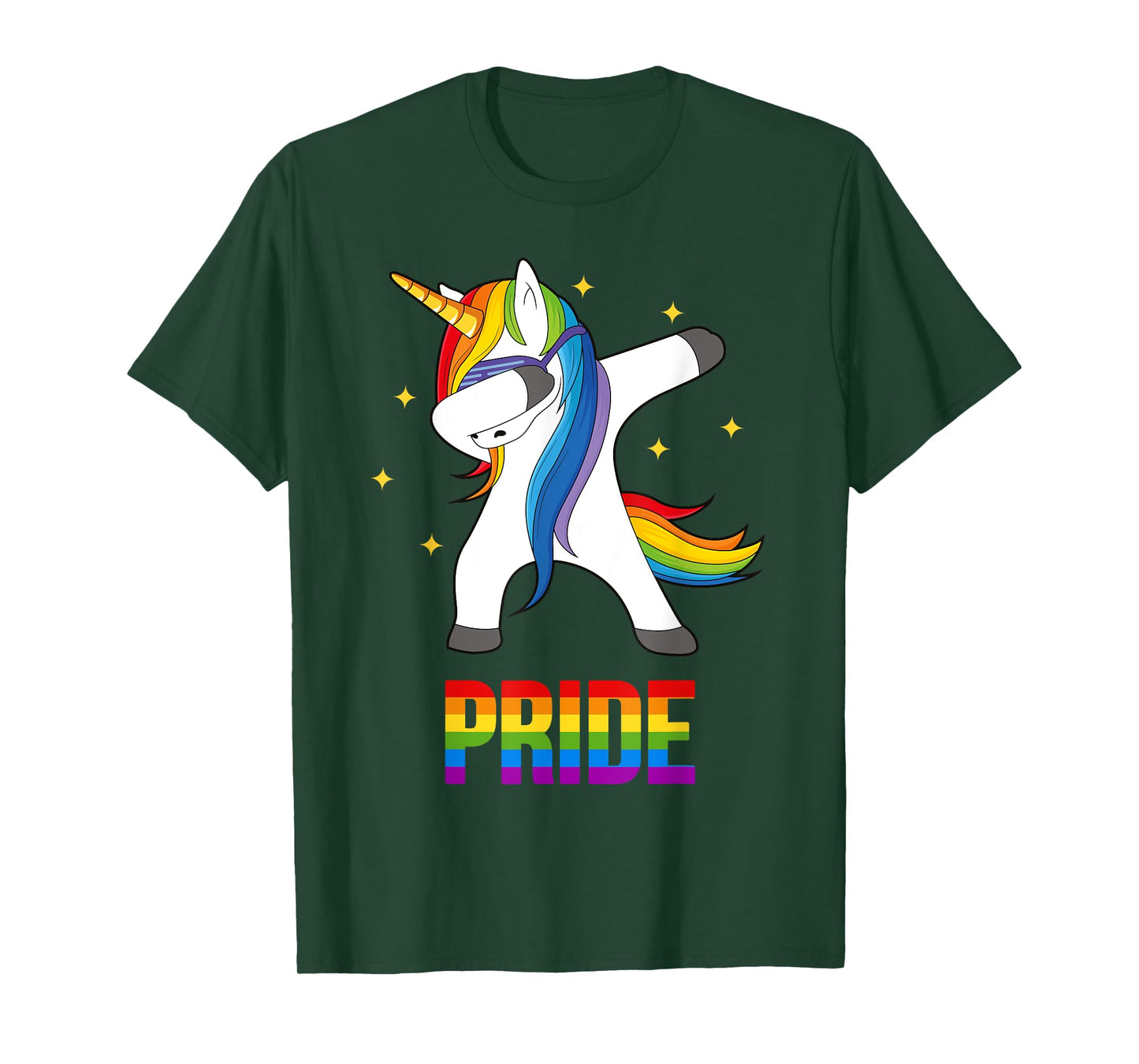 Funny LGBT Present Bi Lesbian Dabbing Unicorn Gay Pride T-Shirt