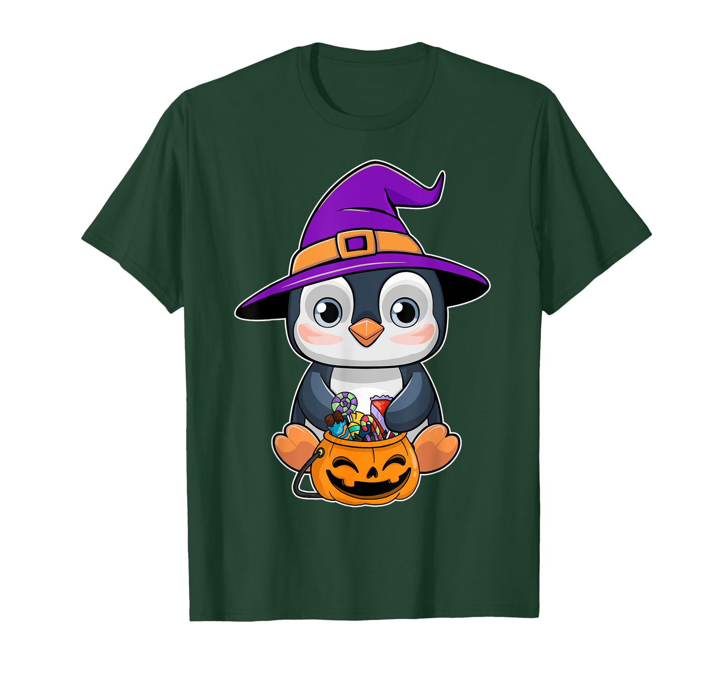Penguin Halloween Witch Hat Pumpkin Penguin Halloween T-Shirt