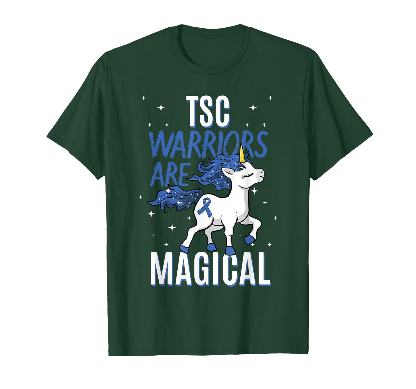 Tuberous Sclerosis Complex TSC Magical Unicorn Blue Ribbon T-Shirt