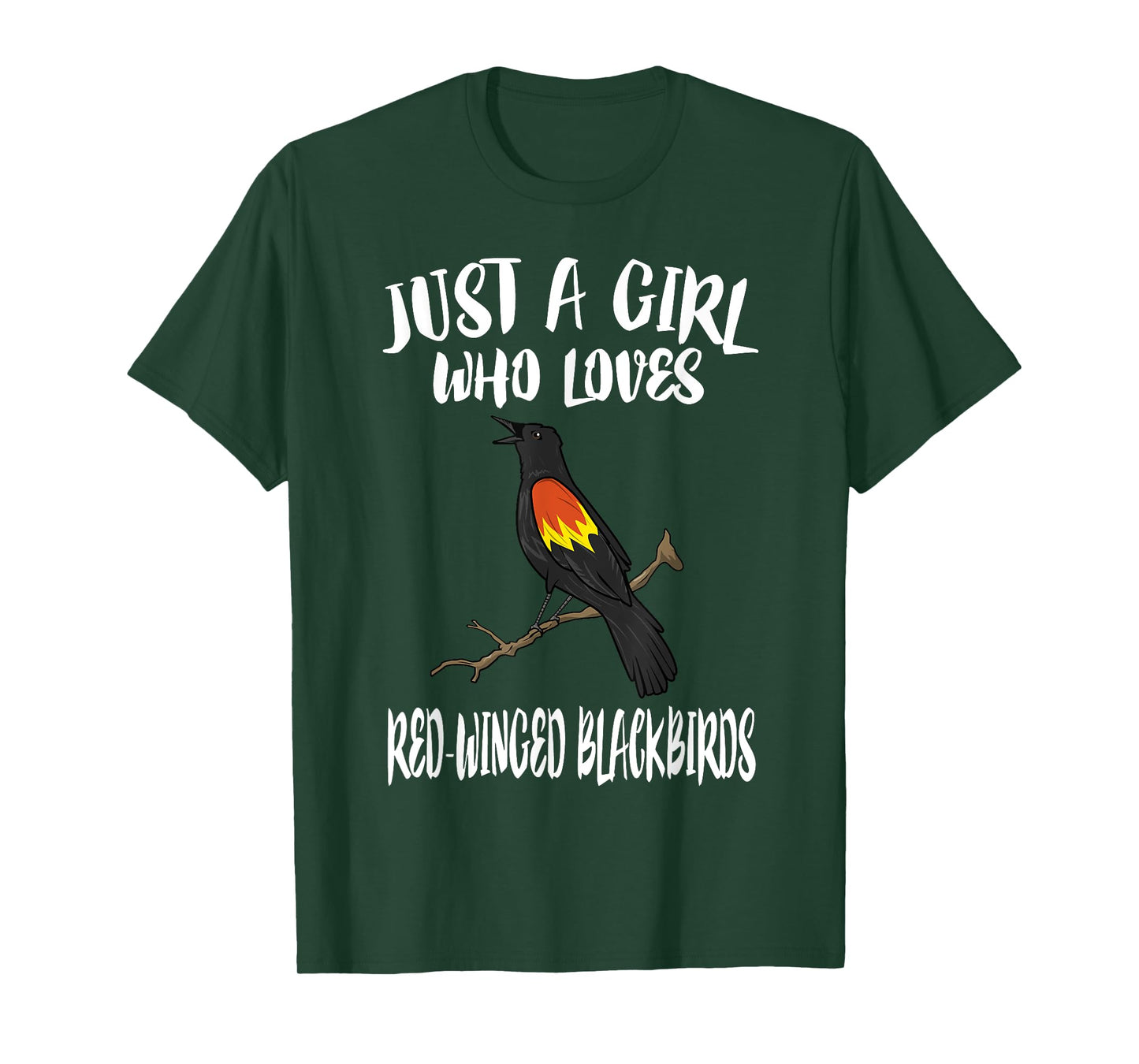 Just A Girl Who Loves Red-winged Blackbirds Birding Gift T-Shirt
