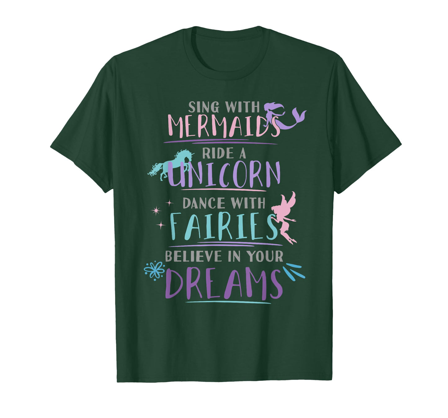 Cute Mermaid Unicorn Fairy T-Shirt Enchanted Girls T-Shirt