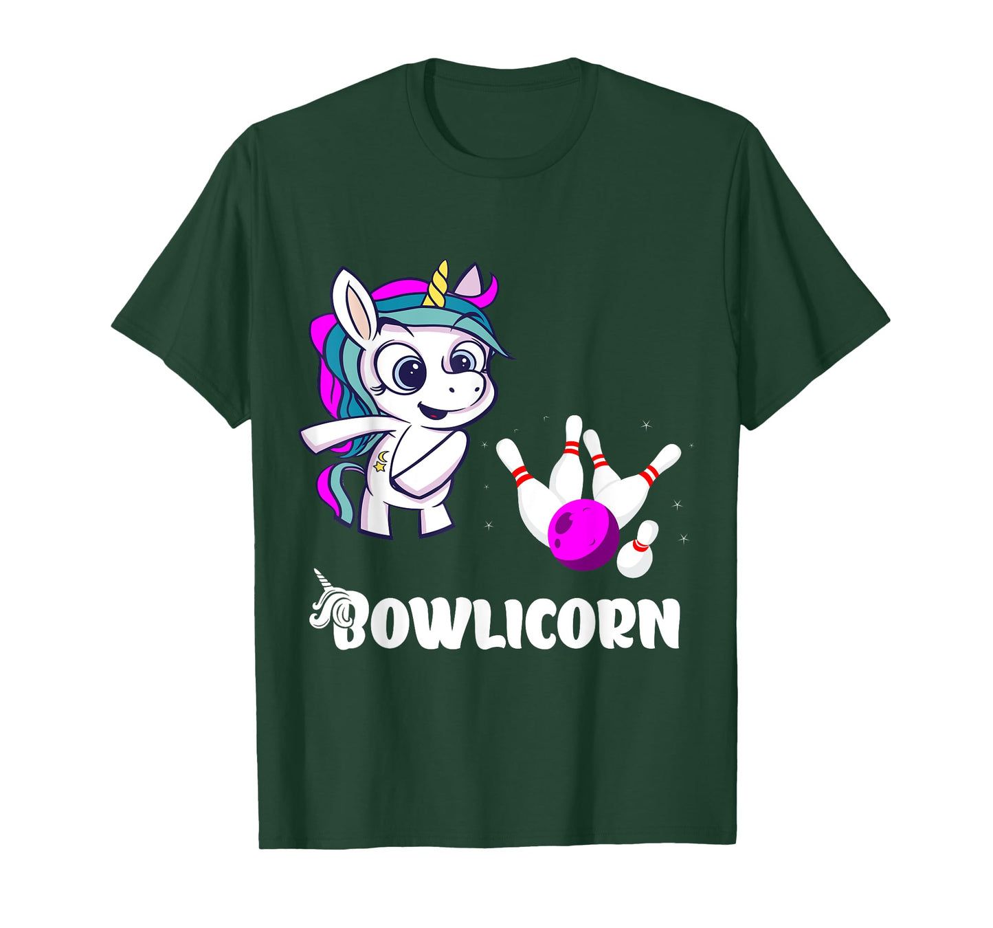 Unicorn Bowling Pin Strike Bowling Bowler Bowling Team T-Shirt