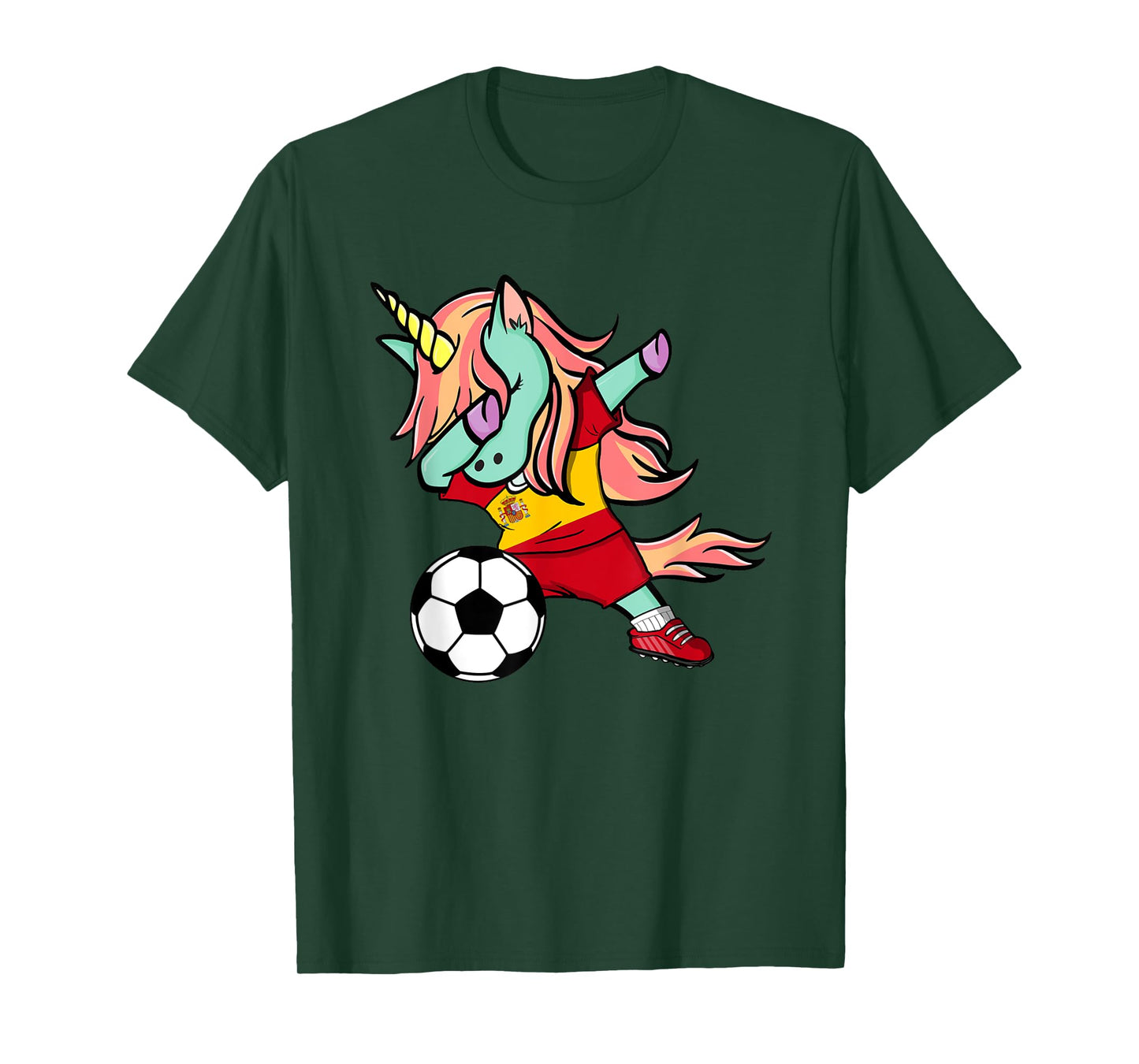 Dabbing Unicorn Soccer Spain Jersey Shirt Spanish Football T-Shirt