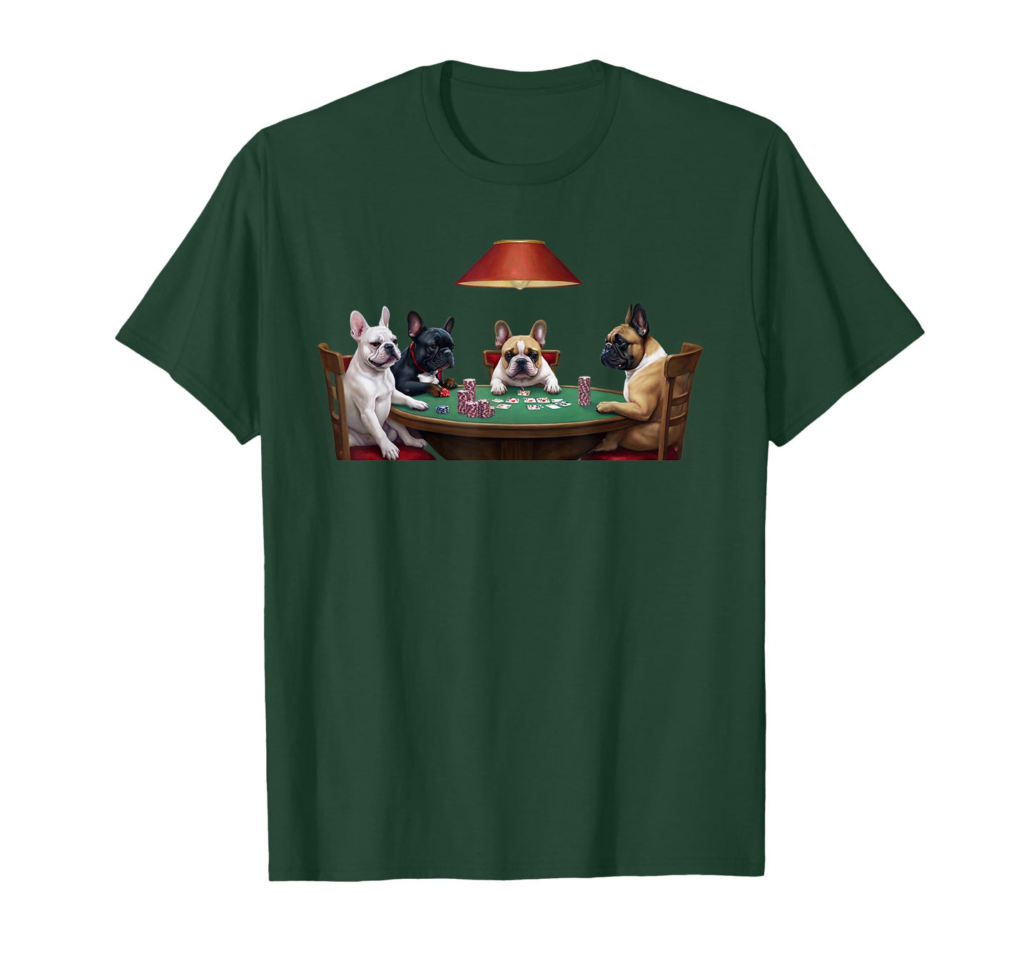 French Bulldogs Playing Poker Classic Artwork Cards Puppies T-Shirt
