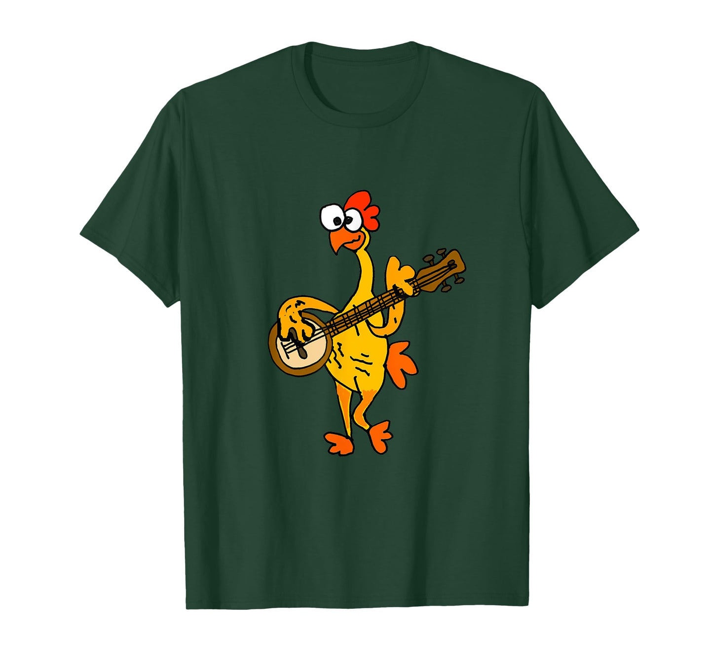 Smileteestank Funny Rubber Chicken Playing Banjo Cartoon T-Shirt