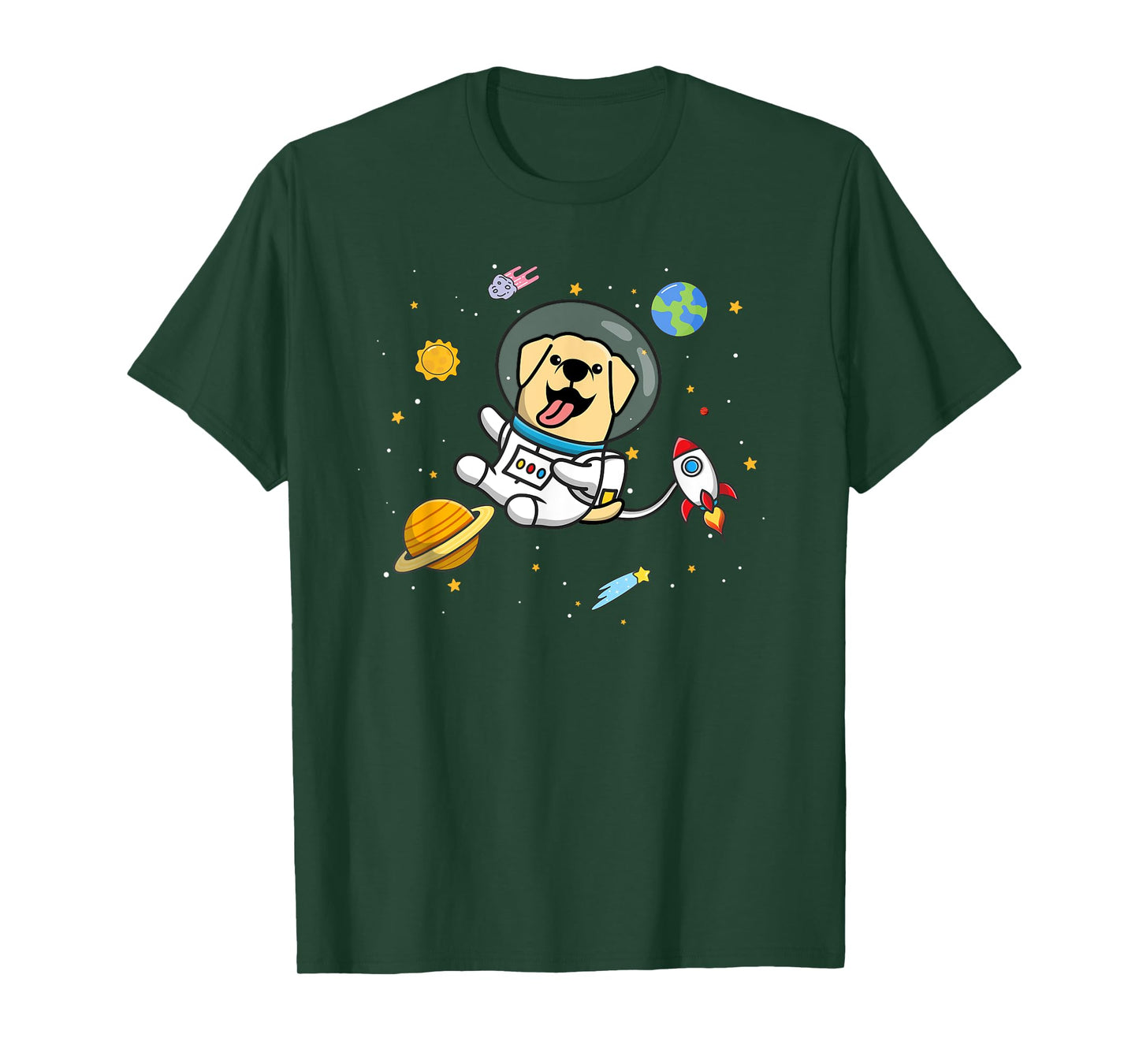 Cute Funny Kawaii Kids Boys Space Yellow Lab Lover T-Shirt