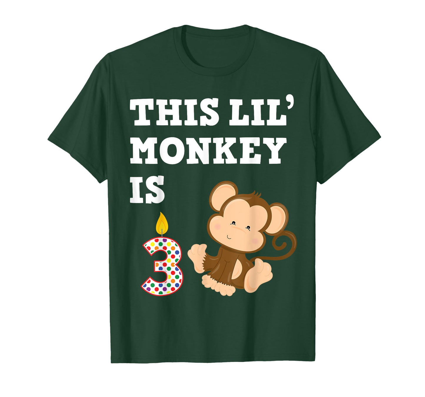Cartoon Monkey Party Birthday 3 Year Old 3rd B-Day for Kids T-Shirt