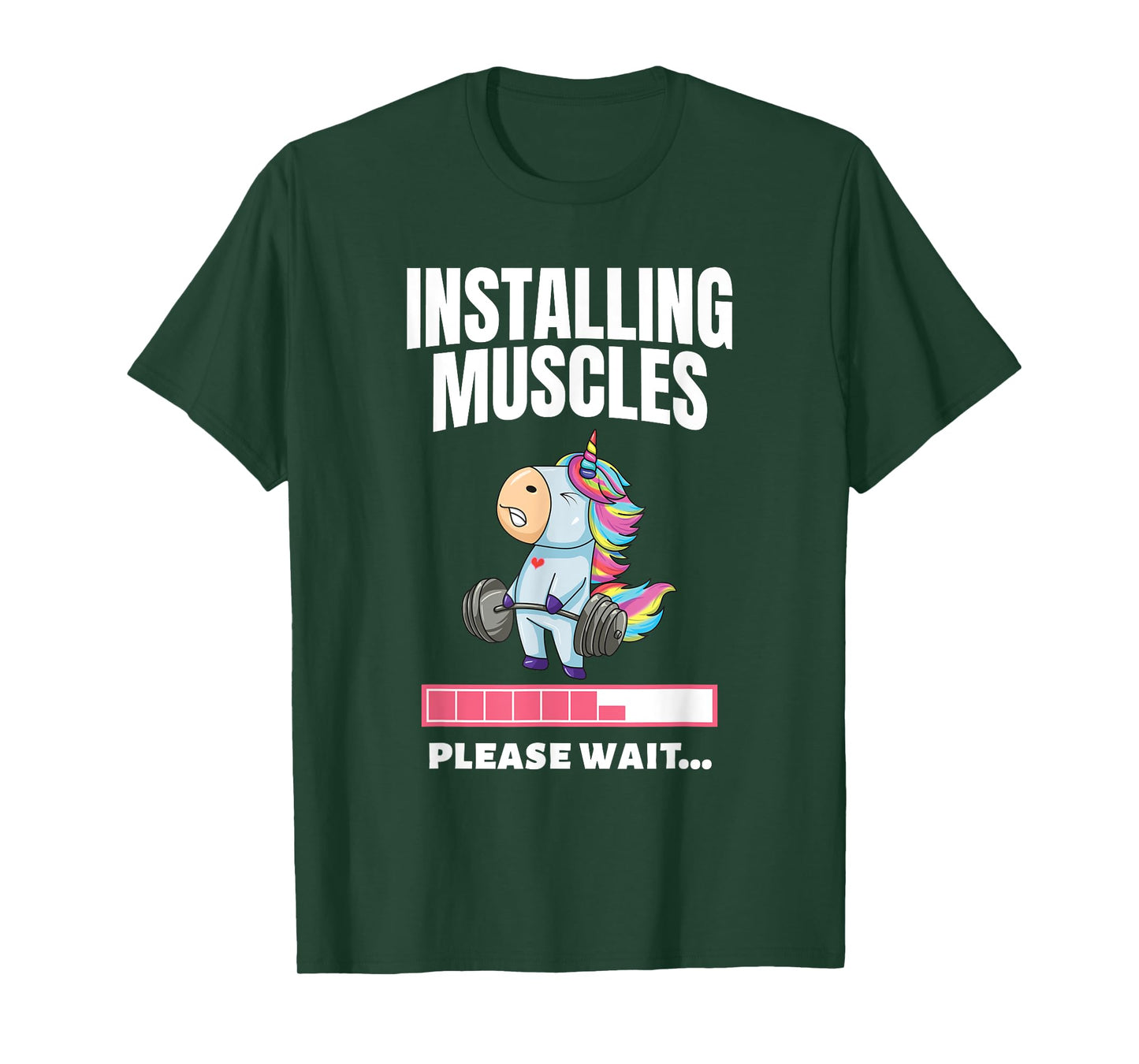 Installing Muscles Unicorn Weight Lifting Fitness Motivation T-Shirt