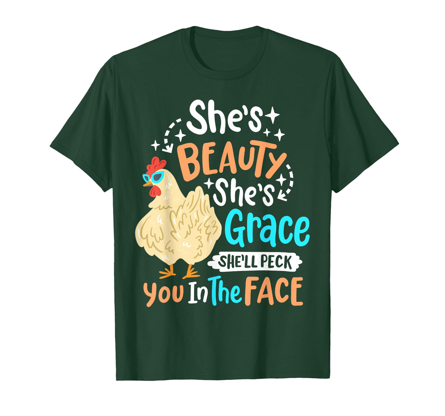 She's Beauty She's Grace - Farmer & Chicken Lover T-Shirt
